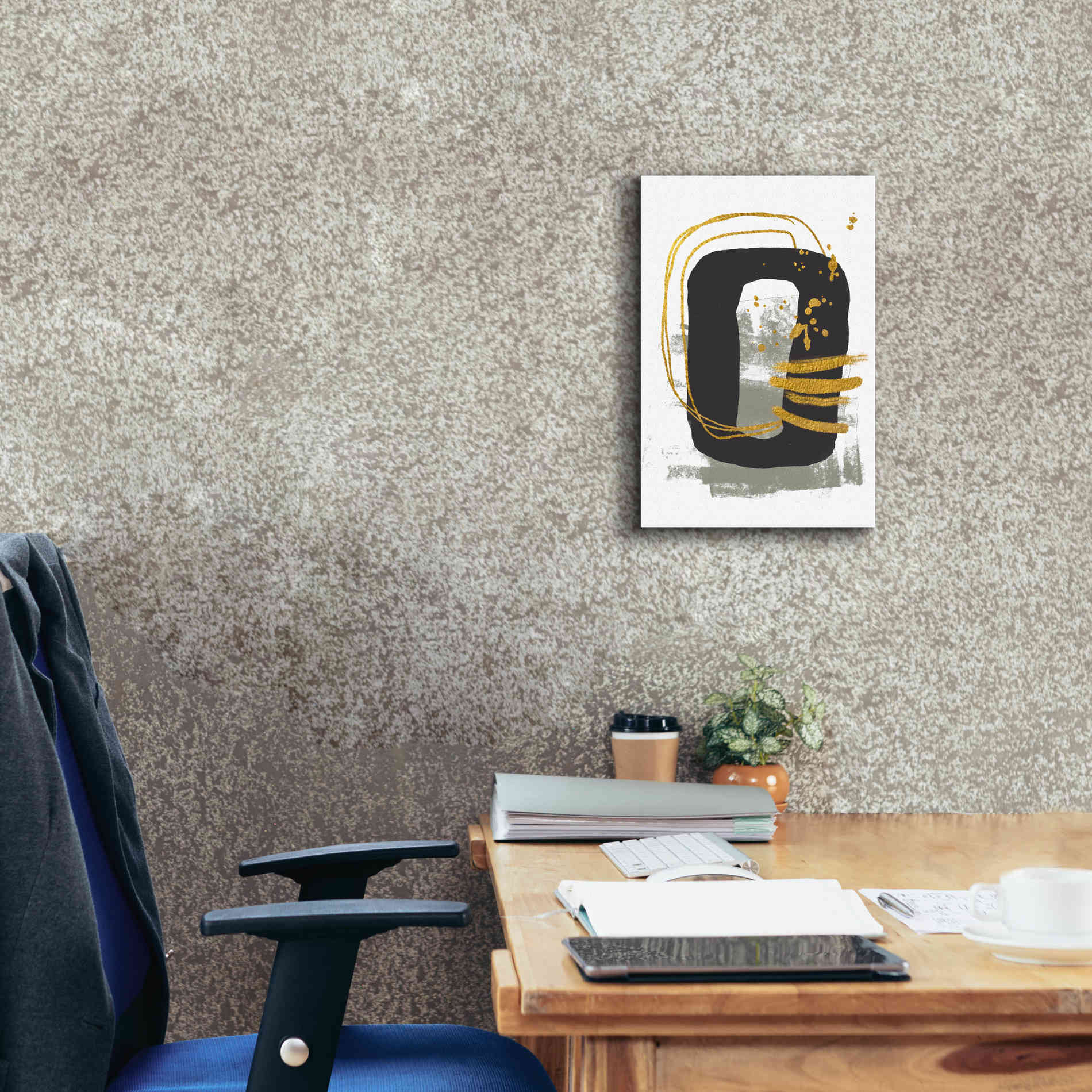 'Gold Meets Neutrals V' by Andrea Haase, Giclee Canvas Wall Art,12 x 18