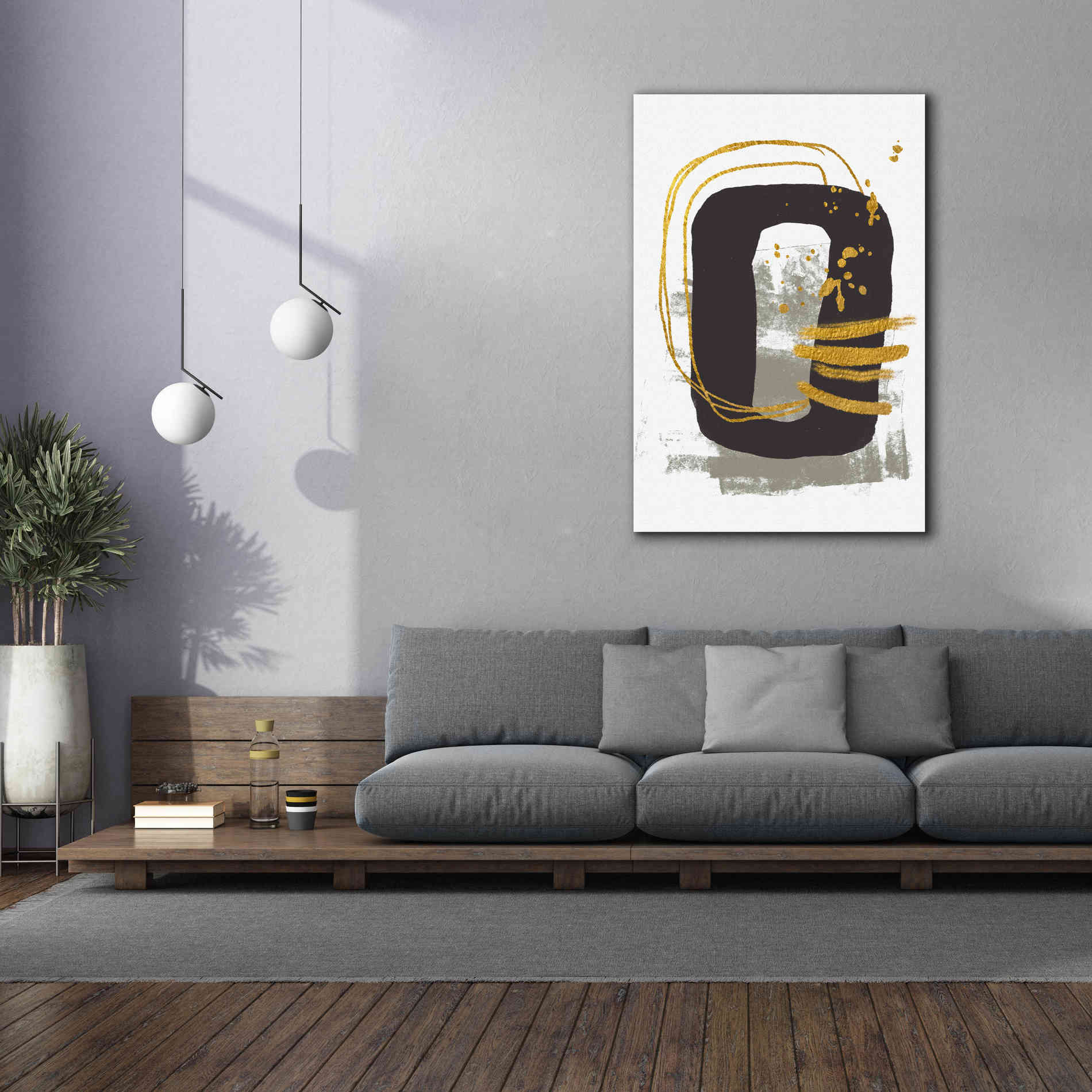'Gold Meets Neutrals V' by Andrea Haase, Giclee Canvas Wall Art,40 x 60