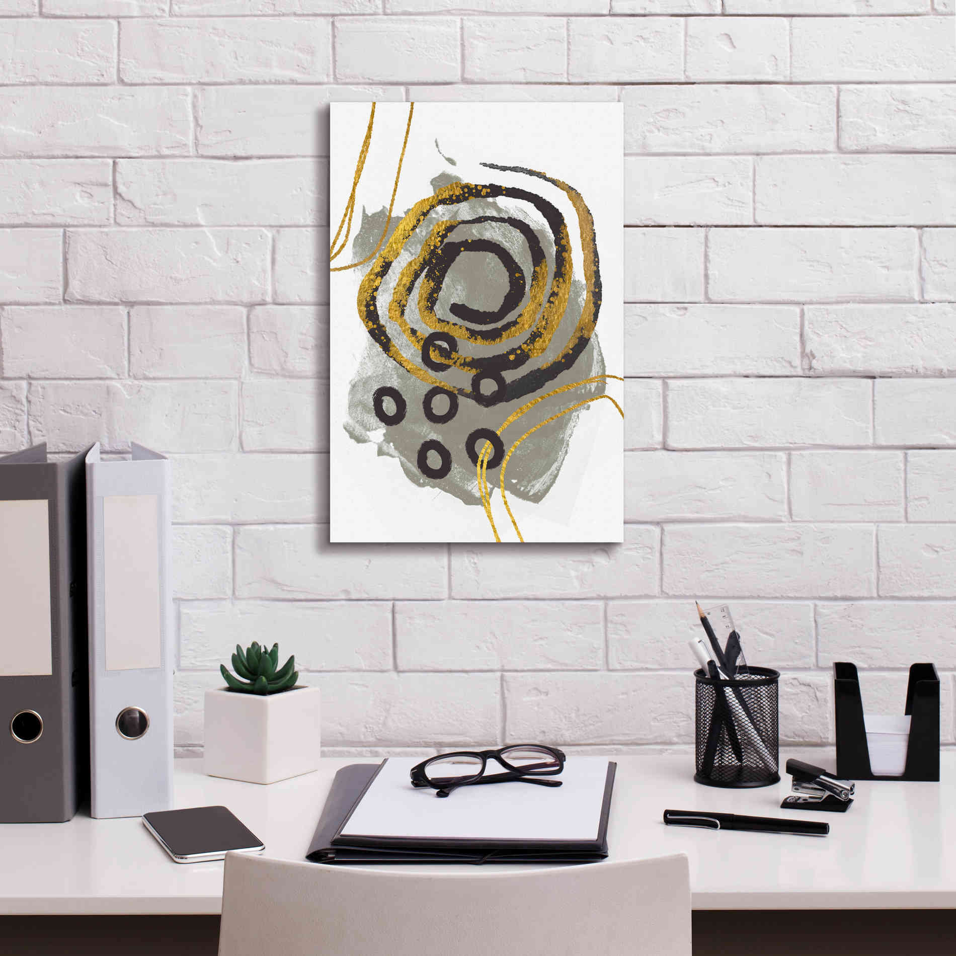 'Gold Meets Neutrals VI' by Andrea Haase, Giclee Canvas Wall Art,12 x 18