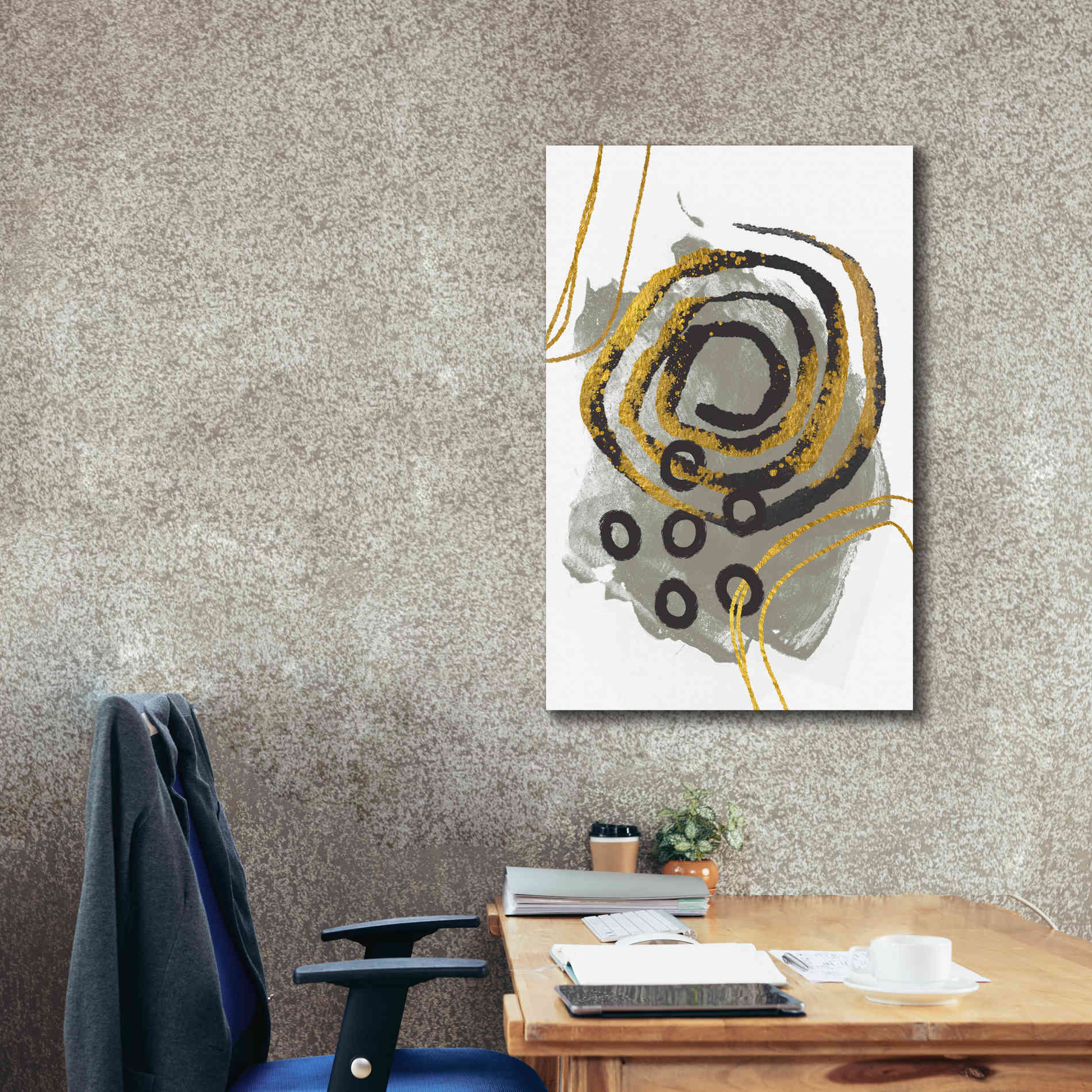 'Gold Meets Neutrals VI' by Andrea Haase, Giclee Canvas Wall Art,26 x 40