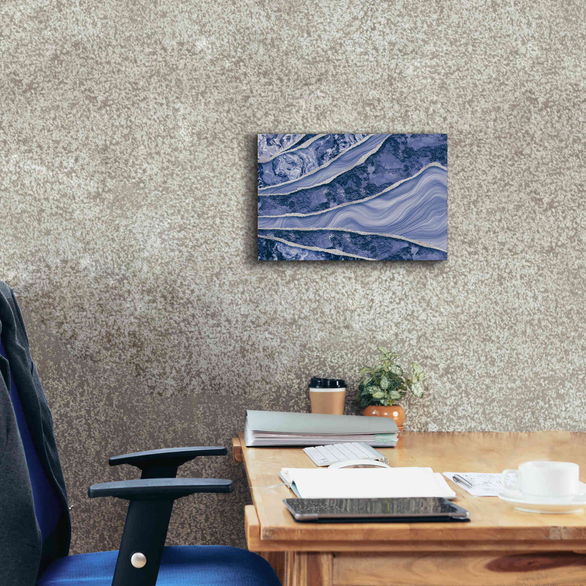 'Blue Marble And Stone' by Andrea Haase Giclee Canvas Wall Art,18 x 12