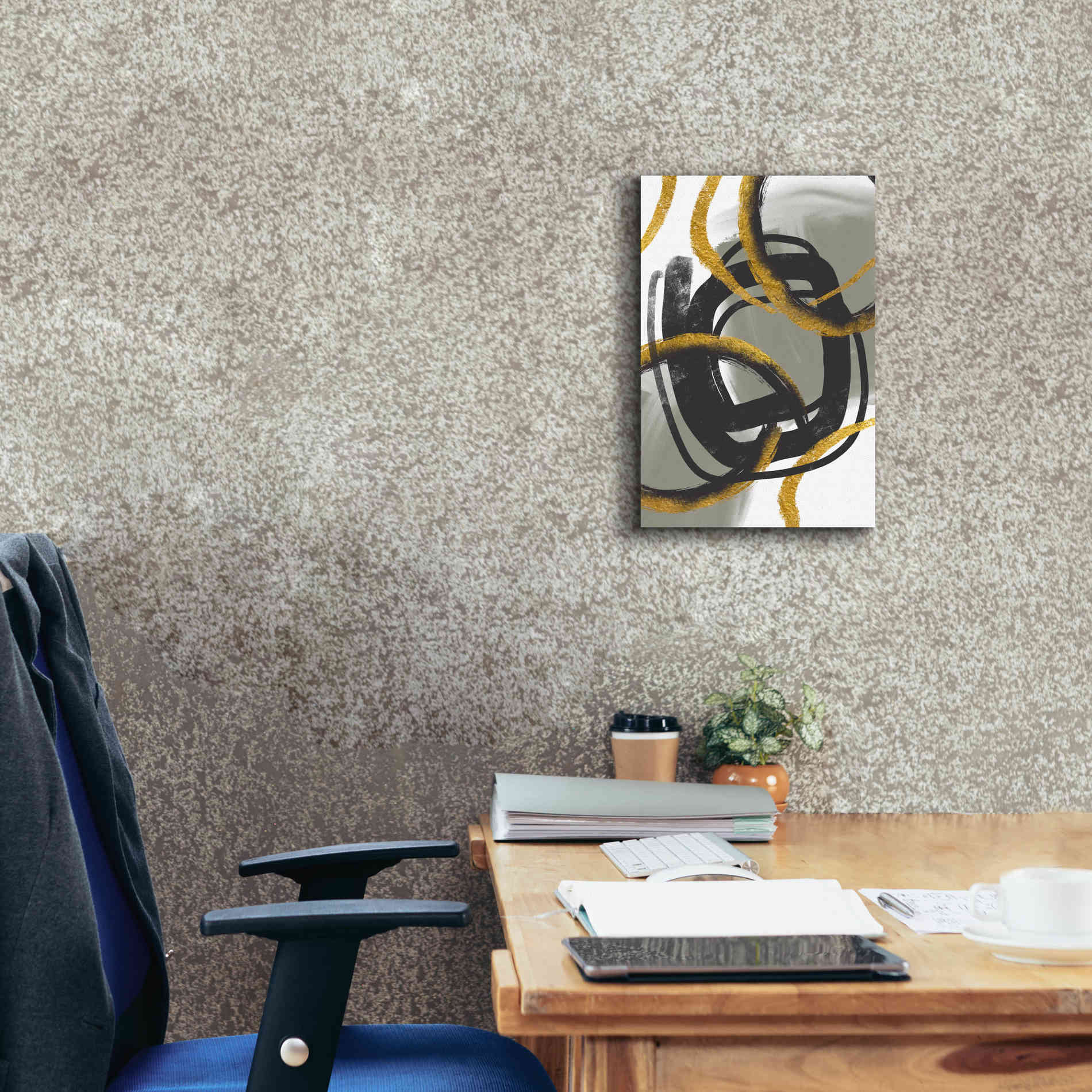 'Gold Meets Neutrals IV' by Andrea Haase Giclee Canvas Wall Art,12 x 18