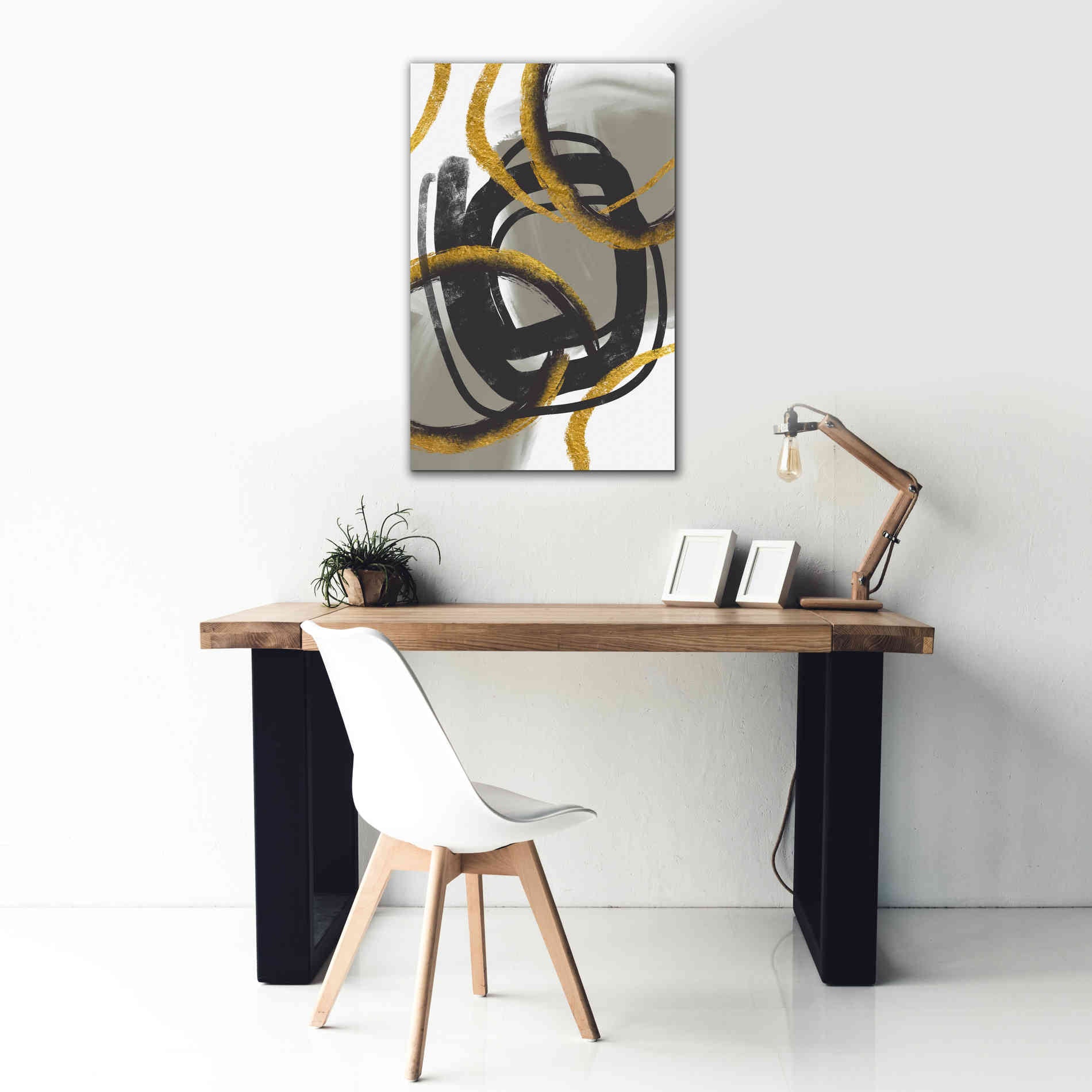 'Gold Meets Neutrals IV' by Andrea Haase Giclee Canvas Wall Art,26 x 40