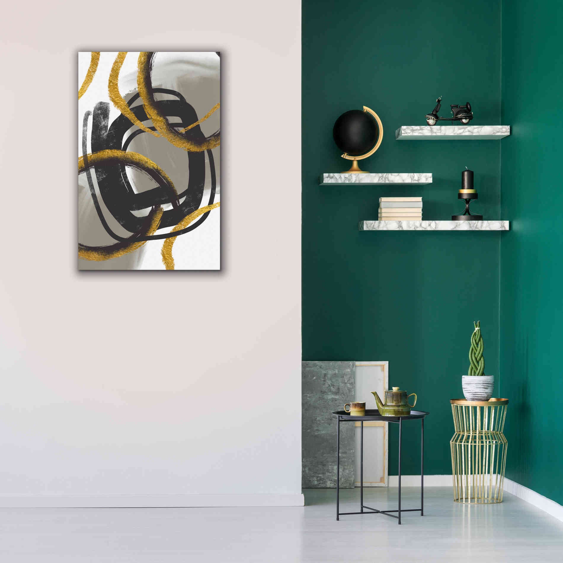 'Gold Meets Neutrals IV' by Andrea Haase Giclee Canvas Wall Art,26 x 40