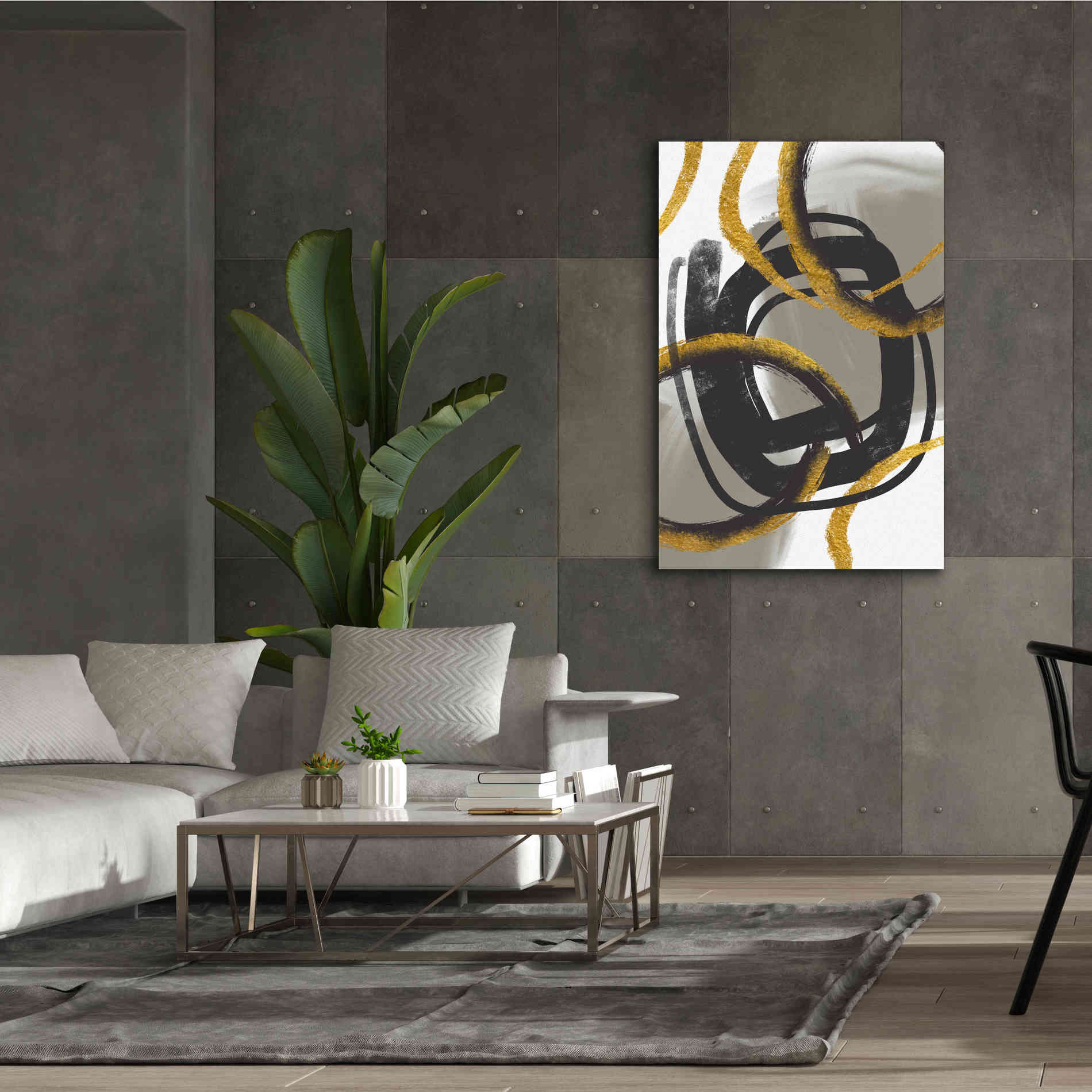 'Gold Meets Neutrals IV' by Andrea Haase Giclee Canvas Wall Art,40 x 60
