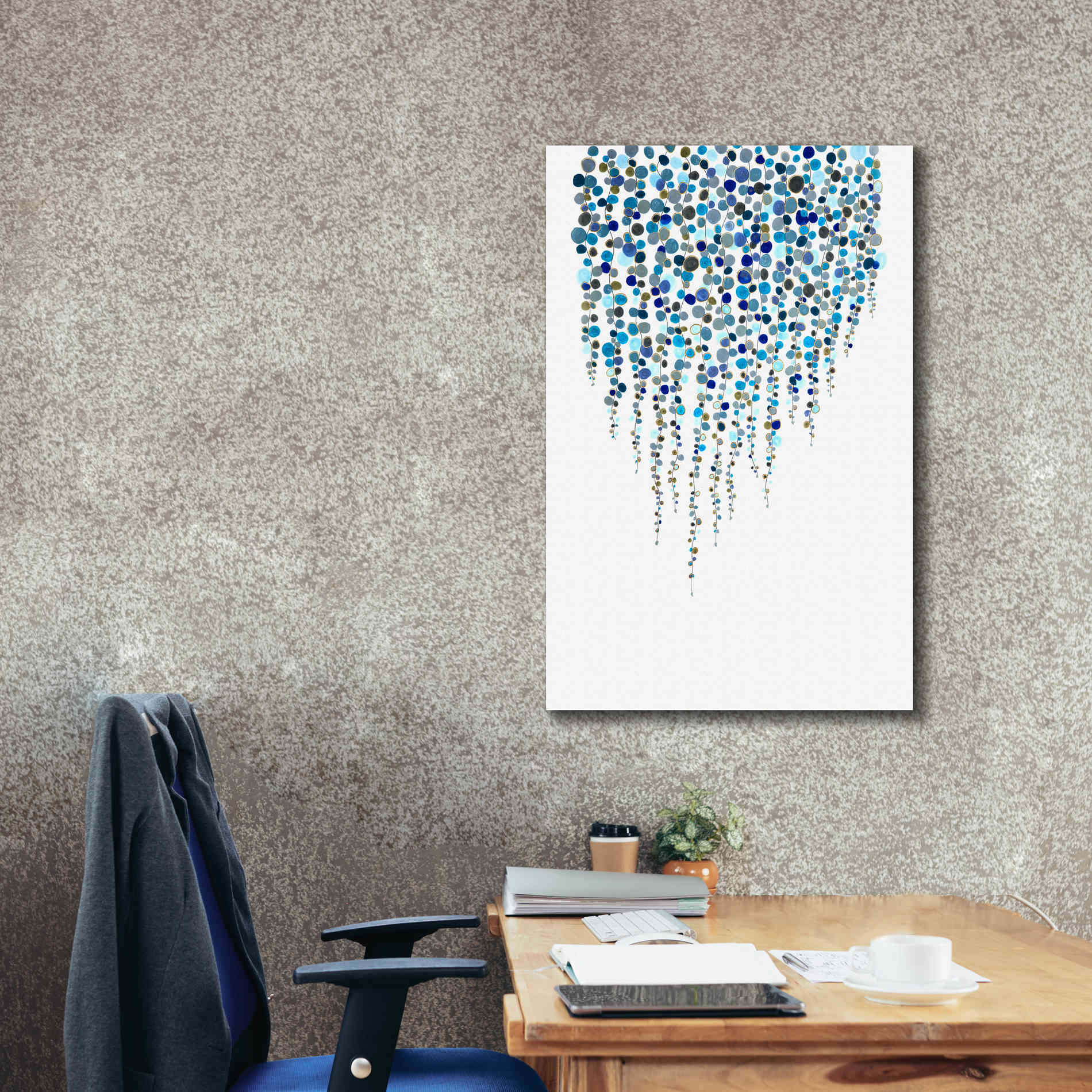 'Fancy Dots Blue' by Andrea Haase Giclee Canvas Wall Art,26 x 40