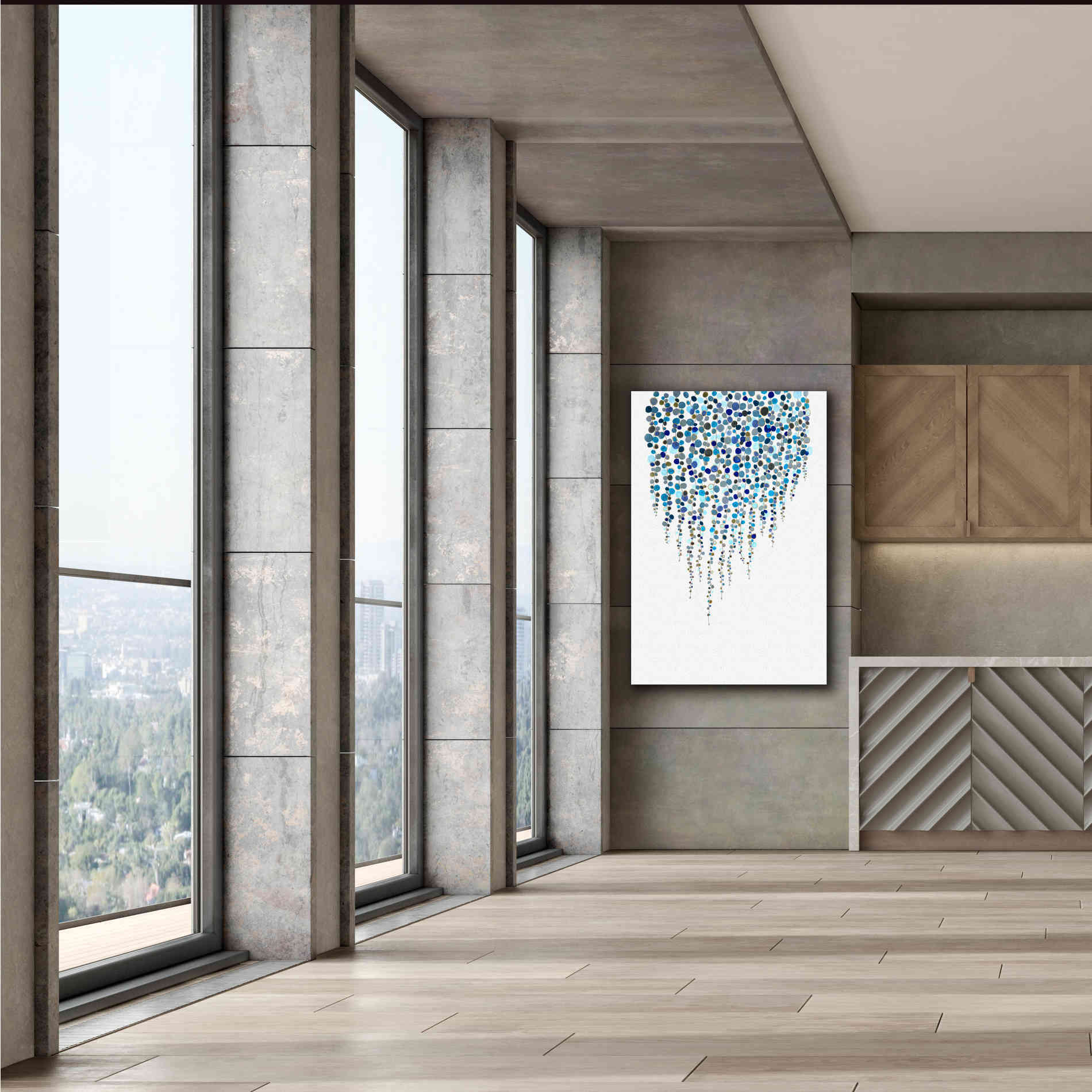 'Fancy Dots Blue' by Andrea Haase Giclee Canvas Wall Art,40 x 60