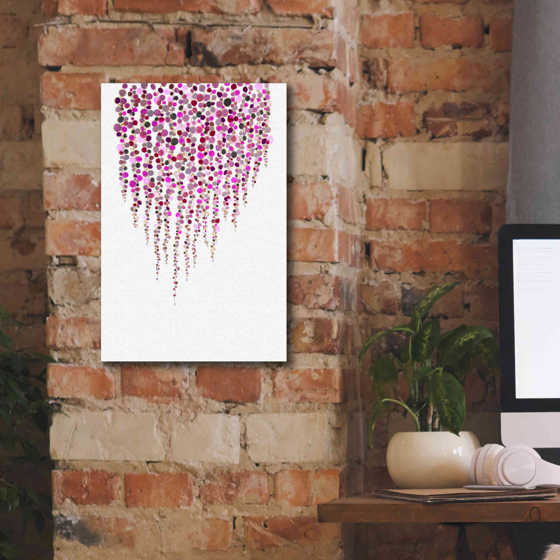 'Fancy Dots Pink' by Andrea Haase Giclee Canvas Wall Art,12 x 18