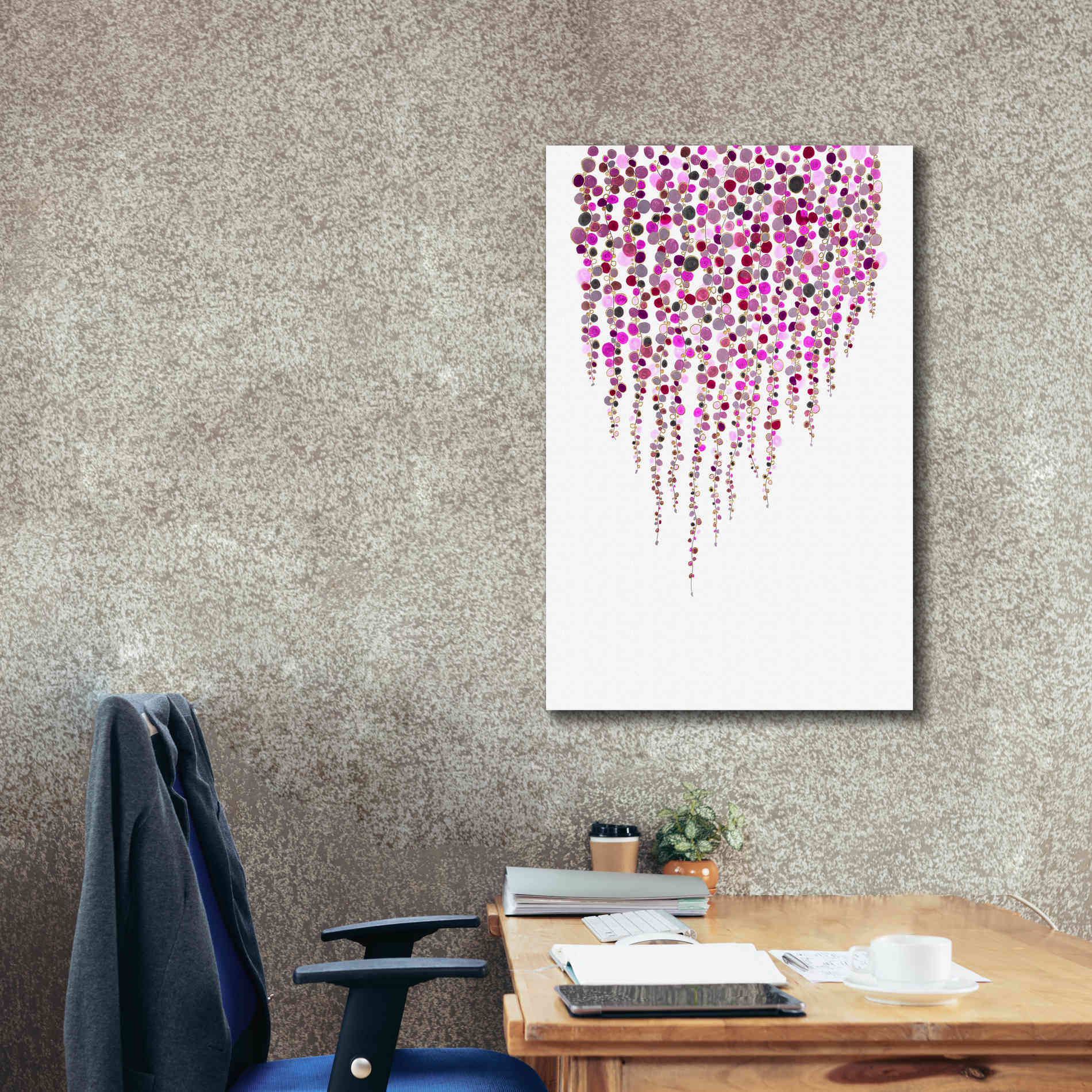 'Fancy Dots Pink' by Andrea Haase Giclee Canvas Wall Art,26 x 40