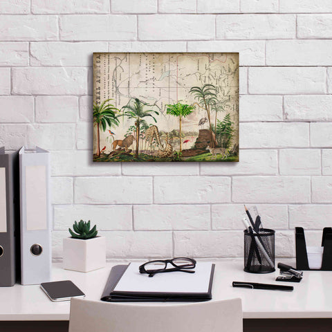 Image of 'Wild Animals Paradise Green' by Andrea Haase Giclee Canvas Wall Art,16 x 12