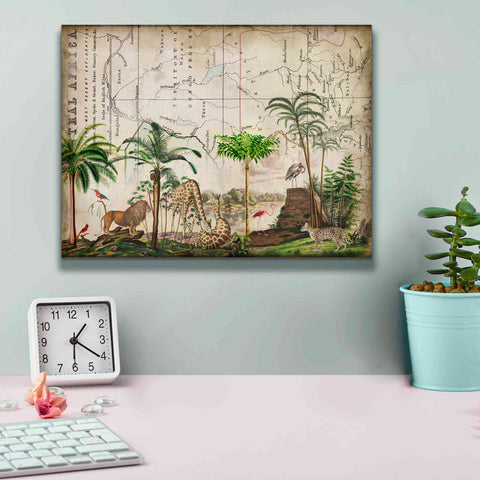 Image of 'Wild Animals Paradise Green' by Andrea Haase Giclee Canvas Wall Art,16 x 12