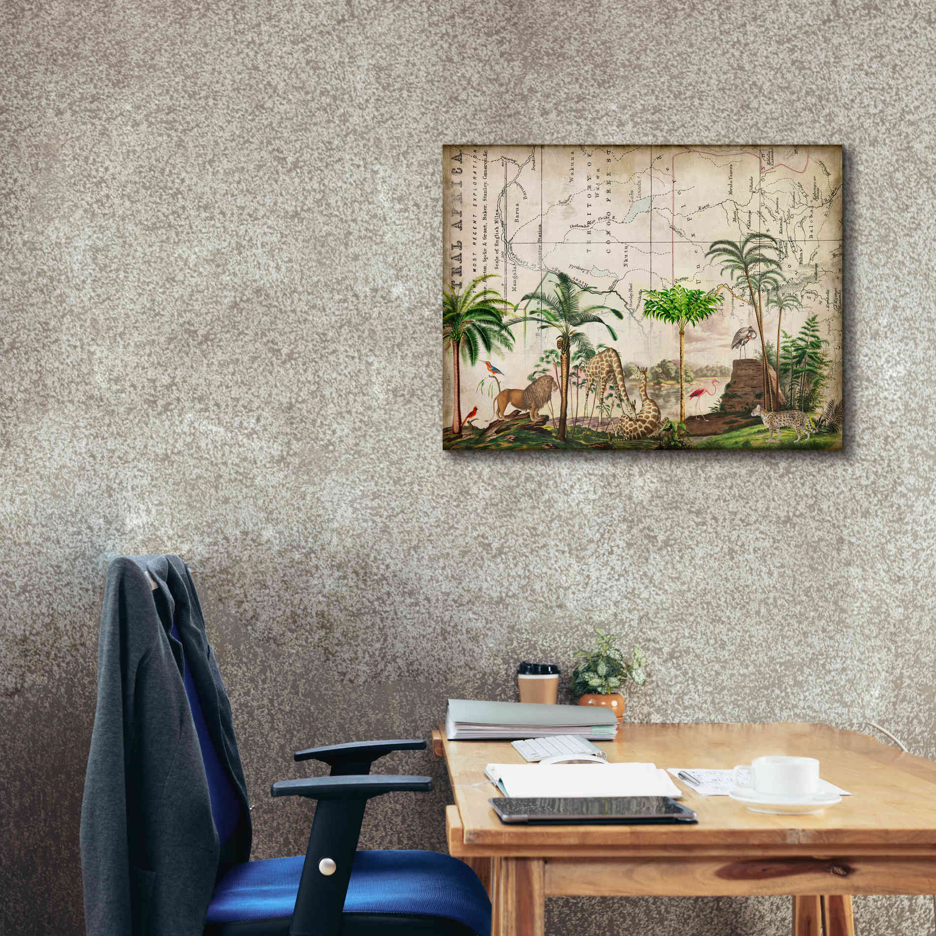 'Wild Animals Paradise Green' by Andrea Haase Giclee Canvas Wall Art,34 x 26