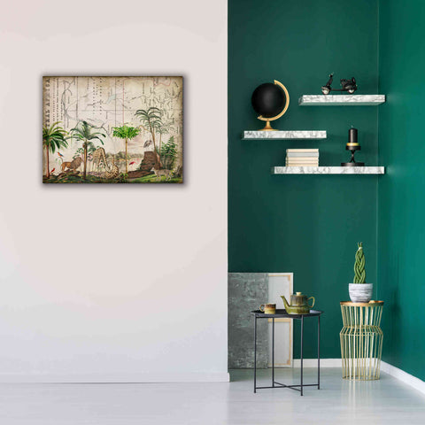 Image of 'Wild Animals Paradise Green' by Andrea Haase Giclee Canvas Wall Art,34 x 26