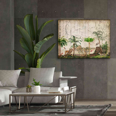 Image of 'Wild Animals Paradise Green' by Andrea Haase Giclee Canvas Wall Art,54 x 40