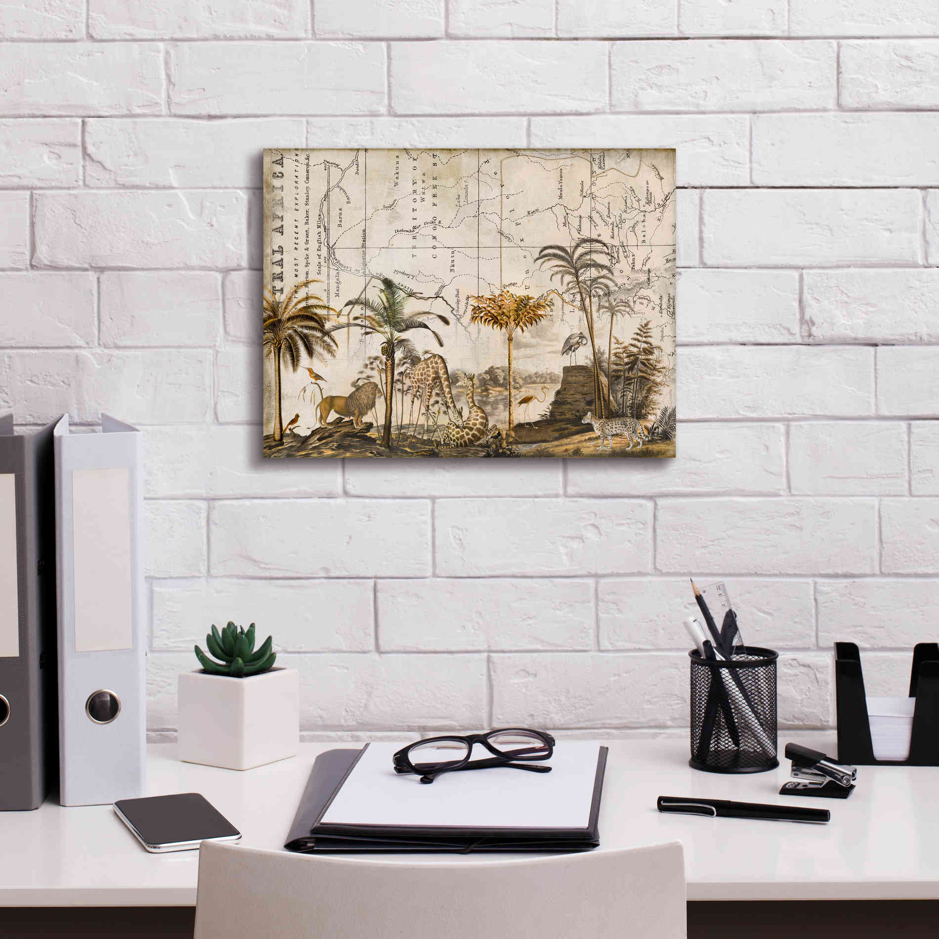 'Wild Animals Paradise Brown' by Andrea Haase Giclee Canvas Wall Art,16 x 12