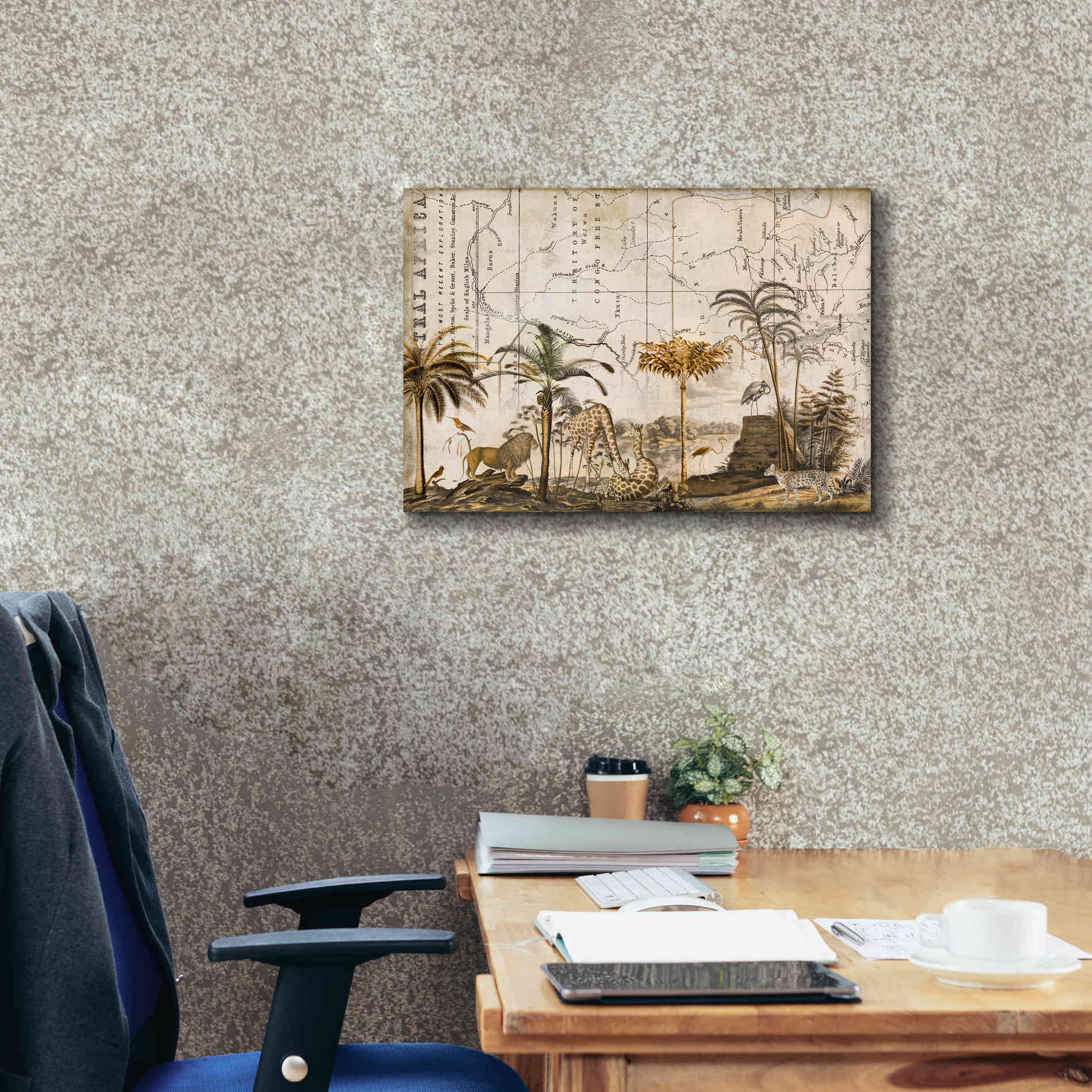 'Wild Animals Paradise Brown' by Andrea Haase Giclee Canvas Wall Art,26 x 18