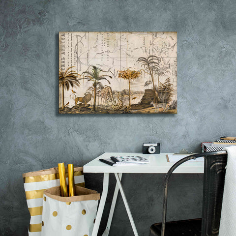 Image of 'Wild Animals Paradise Brown' by Andrea Haase Giclee Canvas Wall Art,26 x 18