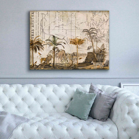 Image of 'Wild Animals Paradise Brown' by Andrea Haase Giclee Canvas Wall Art,54 x 40
