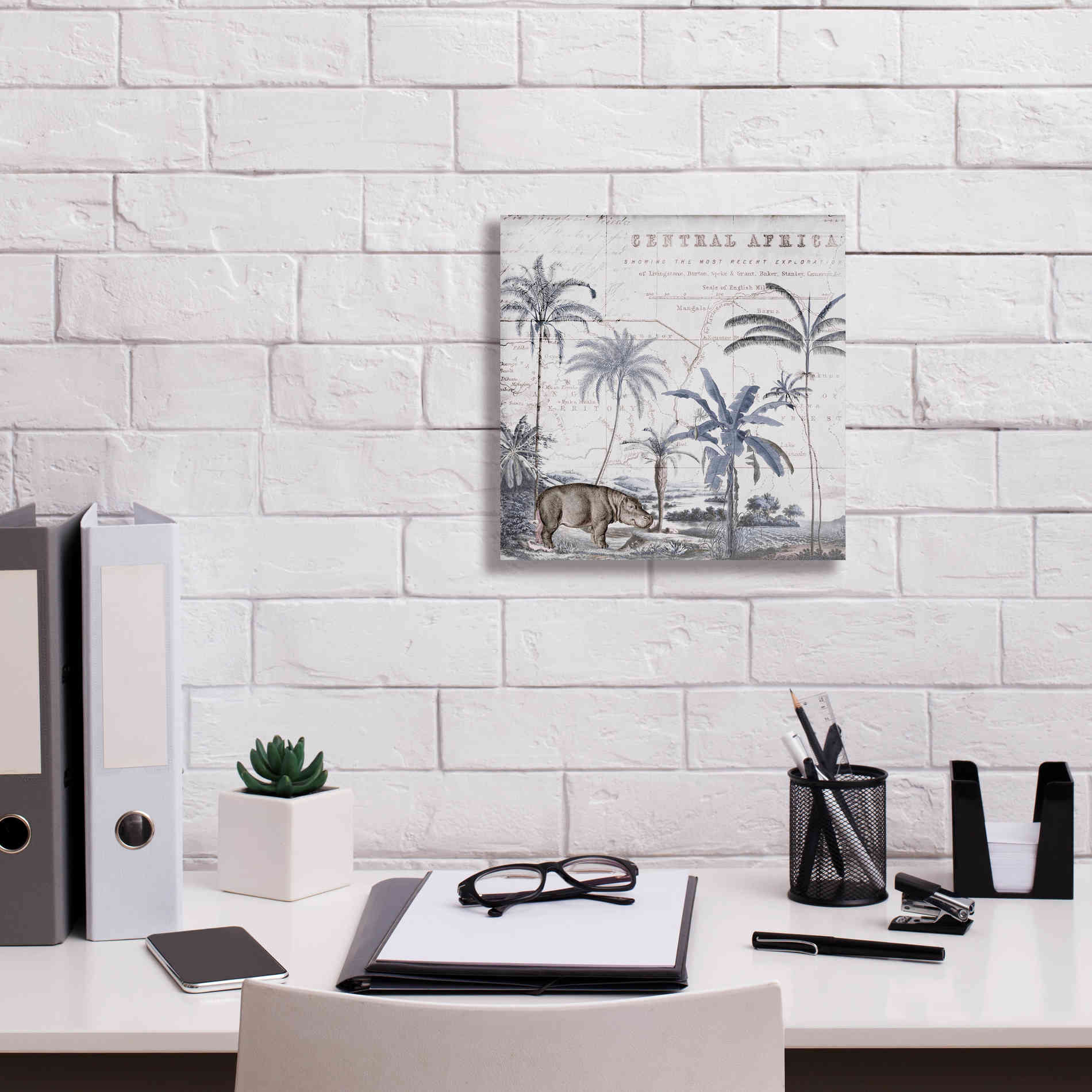 'Hippo Adventure' by Andrea Haase Giclee Canvas Wall Art,12 x 12