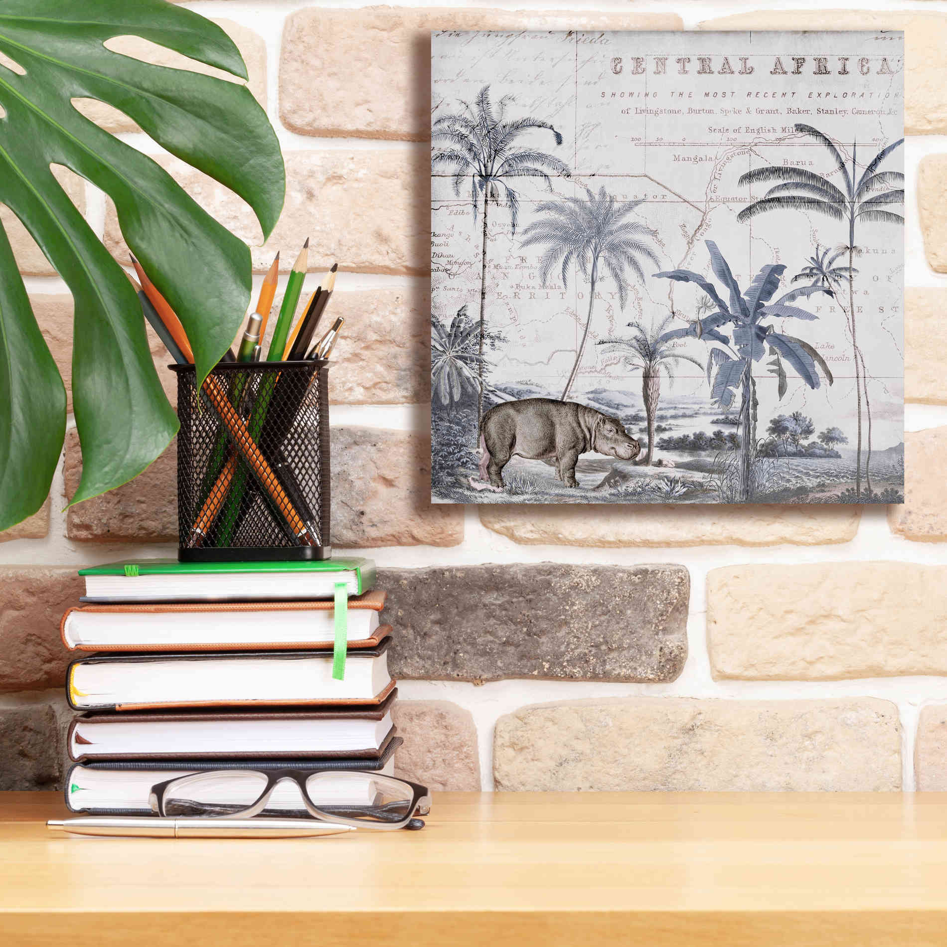 'Hippo Adventure' by Andrea Haase Giclee Canvas Wall Art,12 x 12