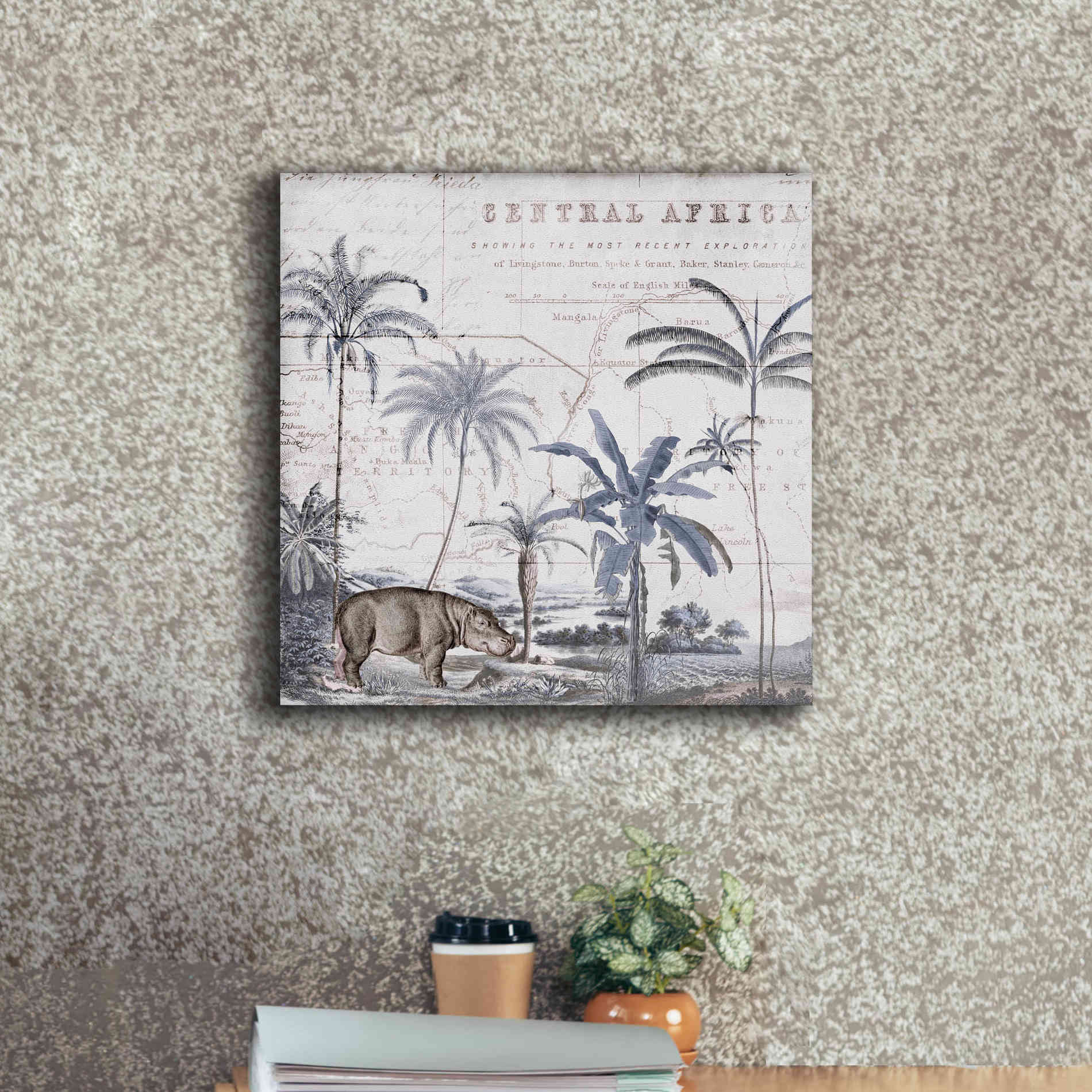 'Hippo Adventure' by Andrea Haase Giclee Canvas Wall Art,18 x 18