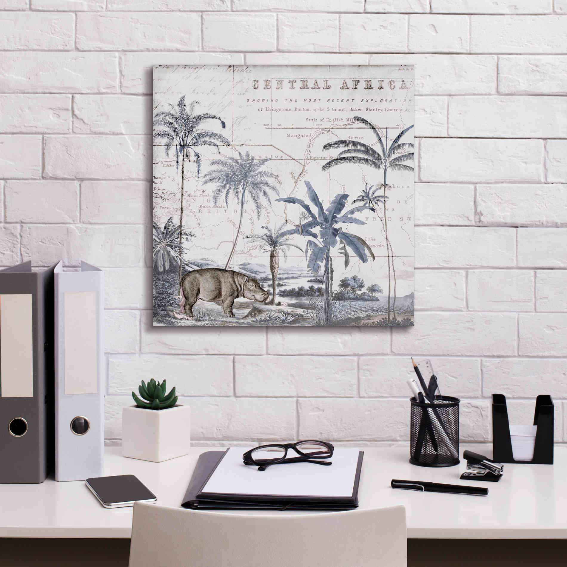 'Hippo Adventure' by Andrea Haase Giclee Canvas Wall Art,18 x 18