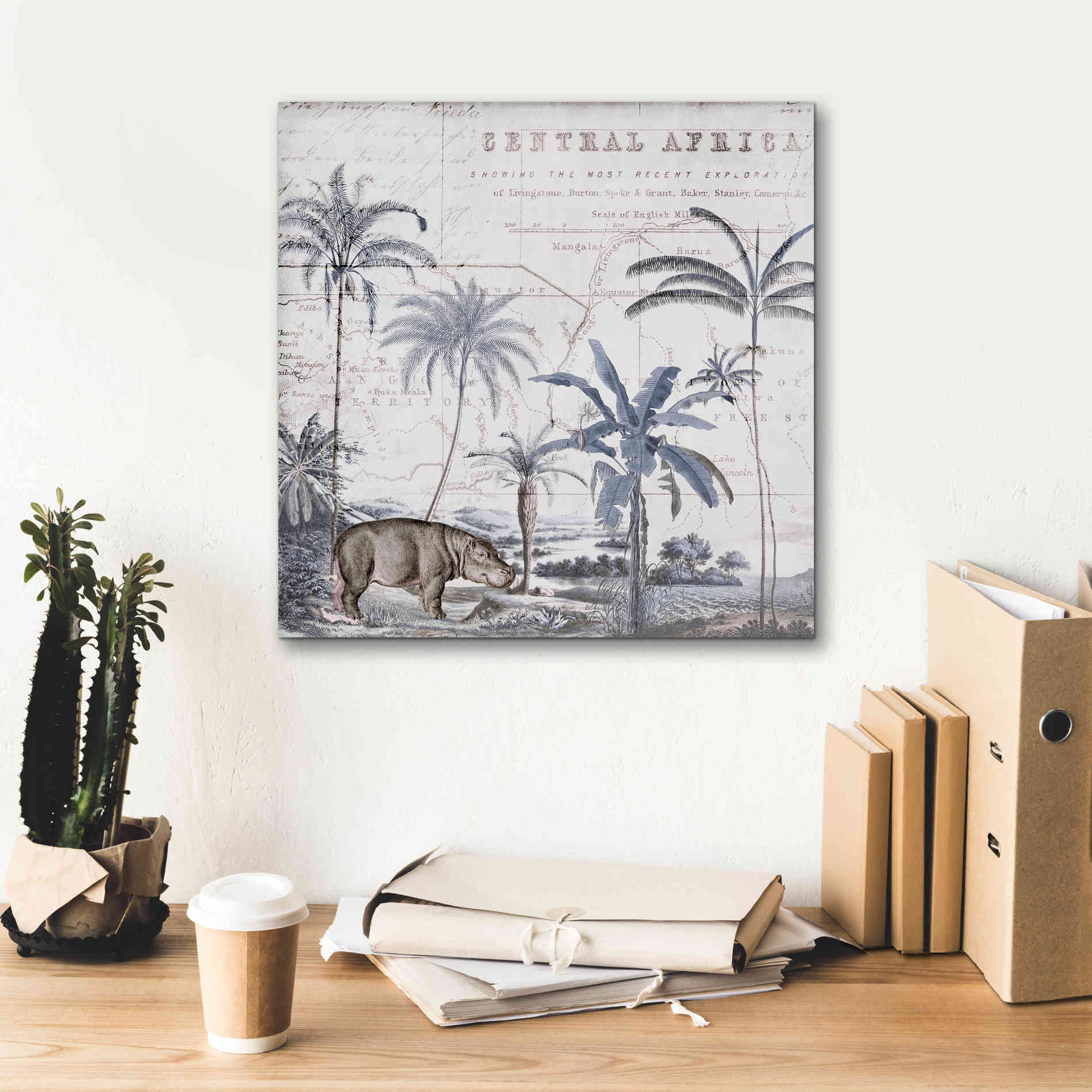 'Hippo Adventure' by Andrea Haase Giclee Canvas Wall Art,18 x 18