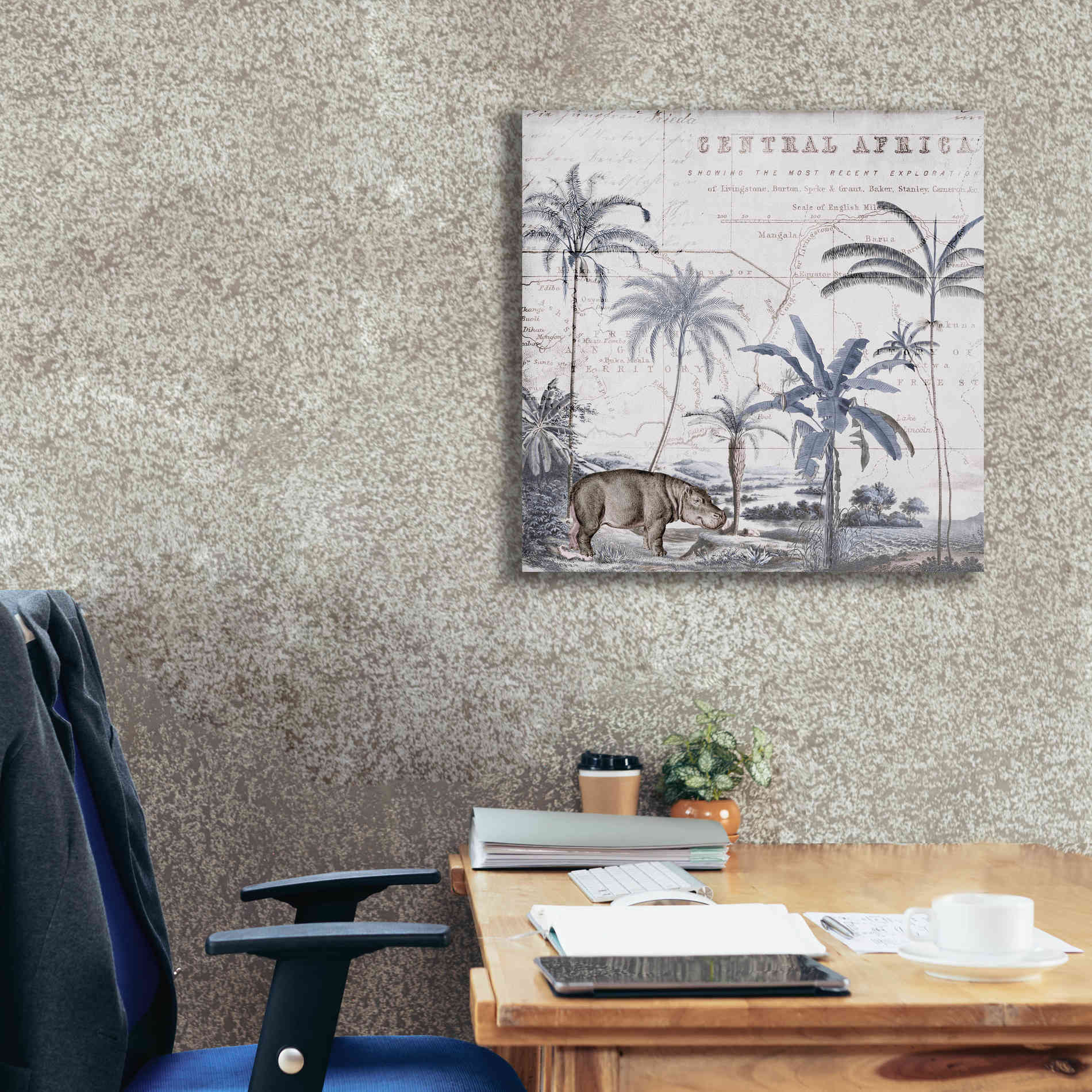 'Hippo Adventure' by Andrea Haase Giclee Canvas Wall Art,26 x 26