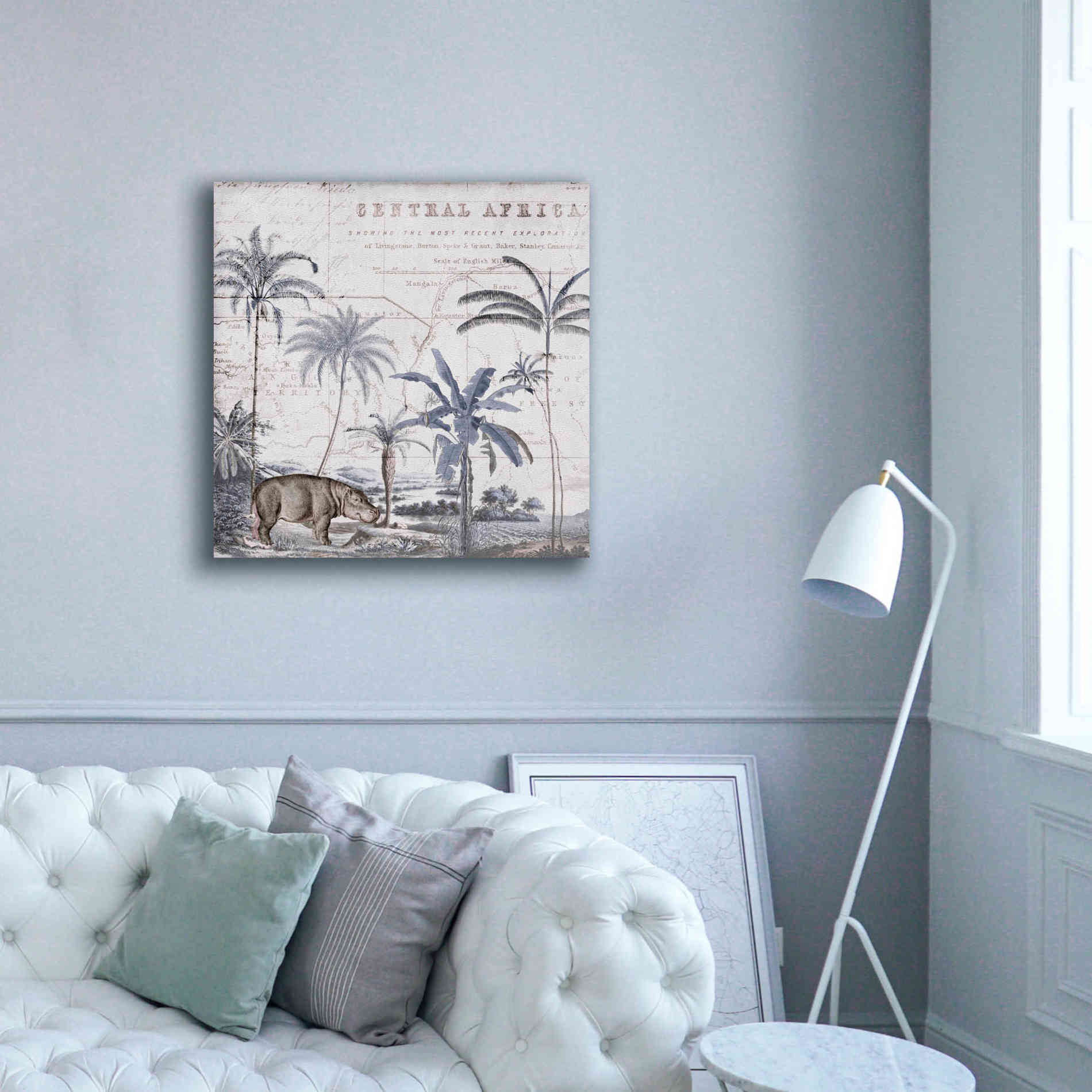 'Hippo Adventure' by Andrea Haase Giclee Canvas Wall Art,37 x 37