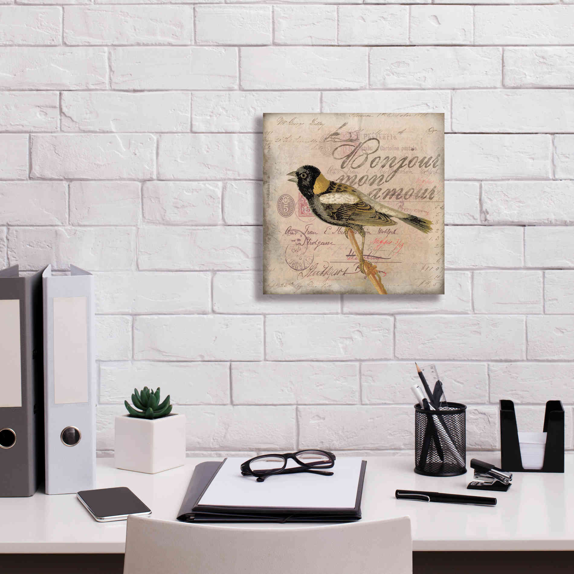 'Bonjour Mon Amour' by Andrea Haase Giclee Canvas Wall Art,12 x 12