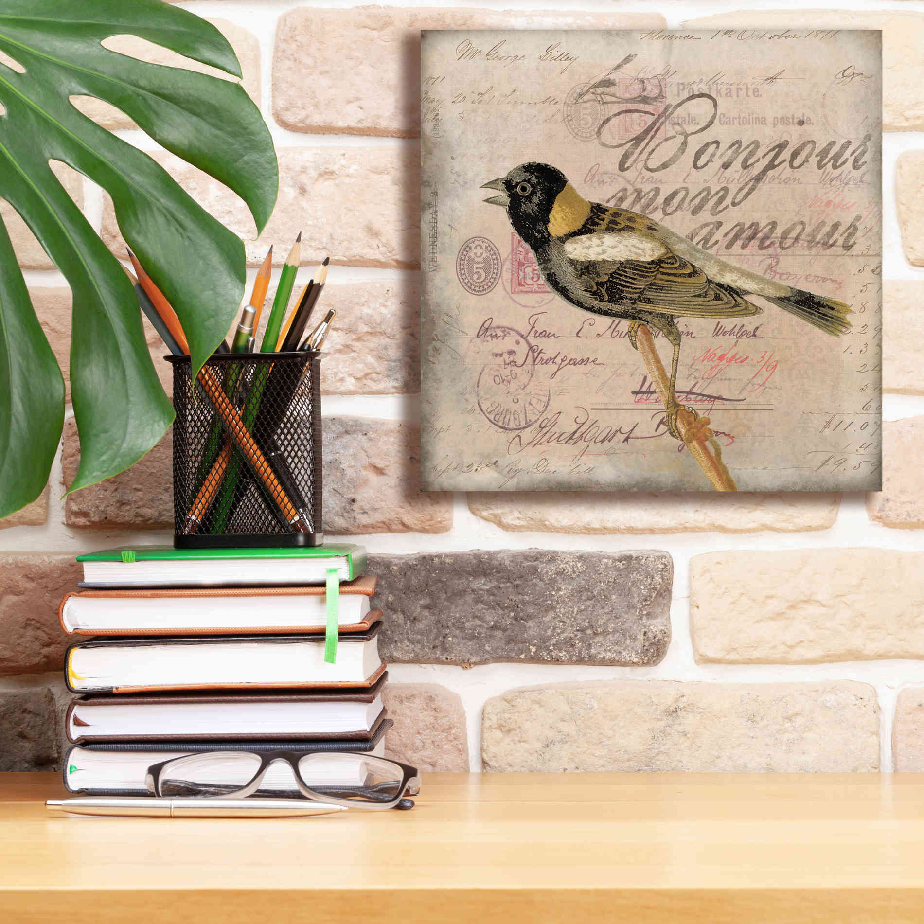 'Bonjour Mon Amour' by Andrea Haase Giclee Canvas Wall Art,12 x 12