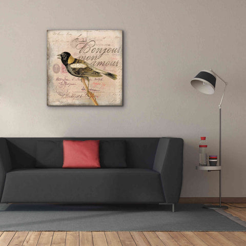 Image of 'Bonjour Mon Amour' by Andrea Haase Giclee Canvas Wall Art,37 x 37