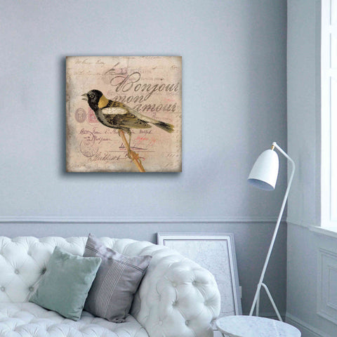 Image of 'Bonjour Mon Amour' by Andrea Haase Giclee Canvas Wall Art,37 x 37