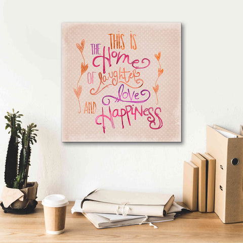 Image of 'Home Of Happiness' by Andrea Haase Giclee Canvas Wall Art,18 x 18