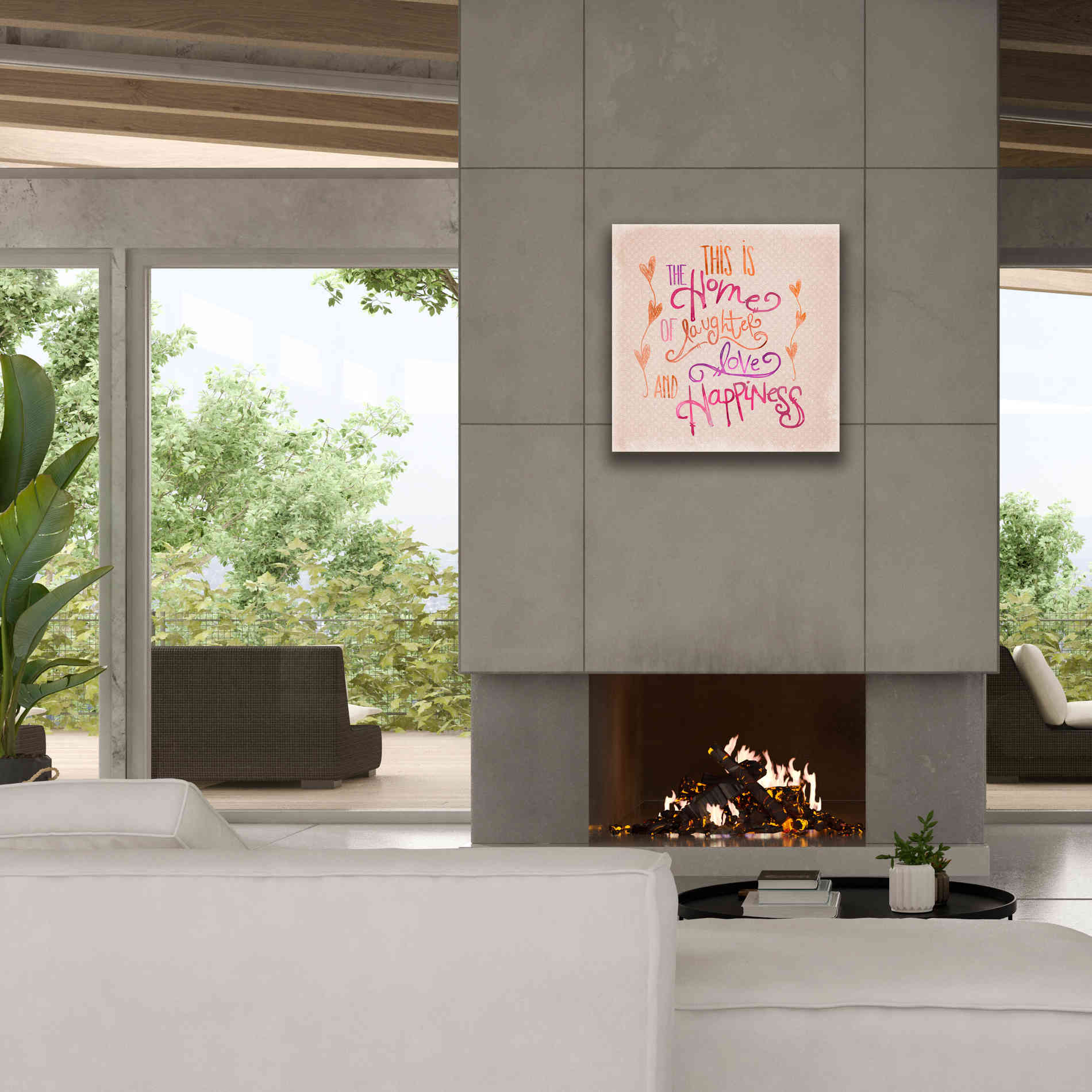 'Home Of Happiness' by Andrea Haase Giclee Canvas Wall Art,26 x 26