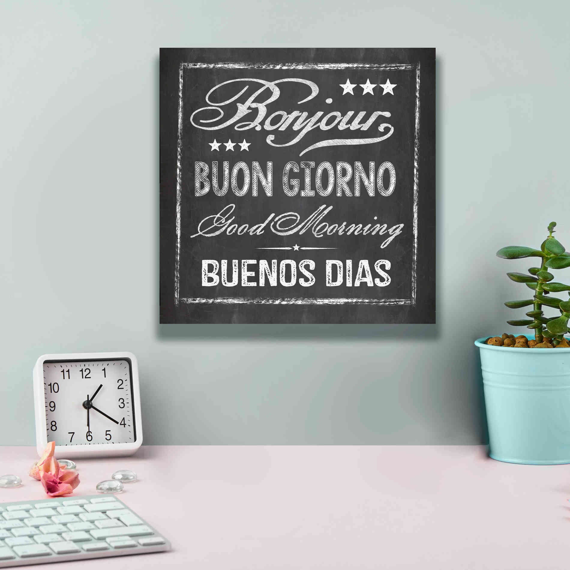 'Chalkboard Greeting' by Andrea Haase Giclee Canvas Wall Art,12 x 12