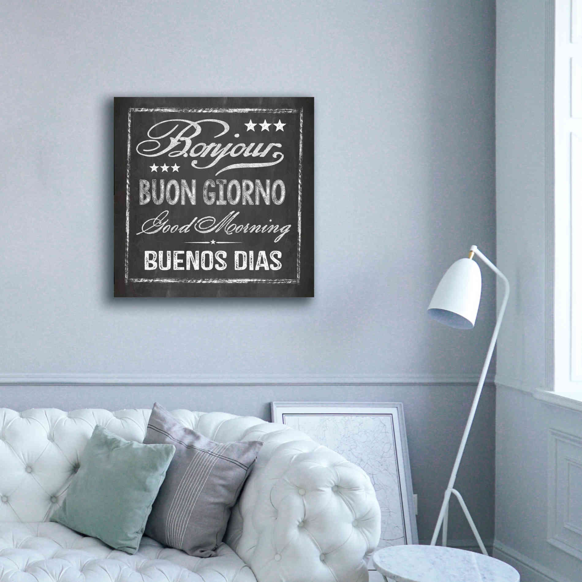 'Chalkboard Greeting' by Andrea Haase Giclee Canvas Wall Art,37 x 37