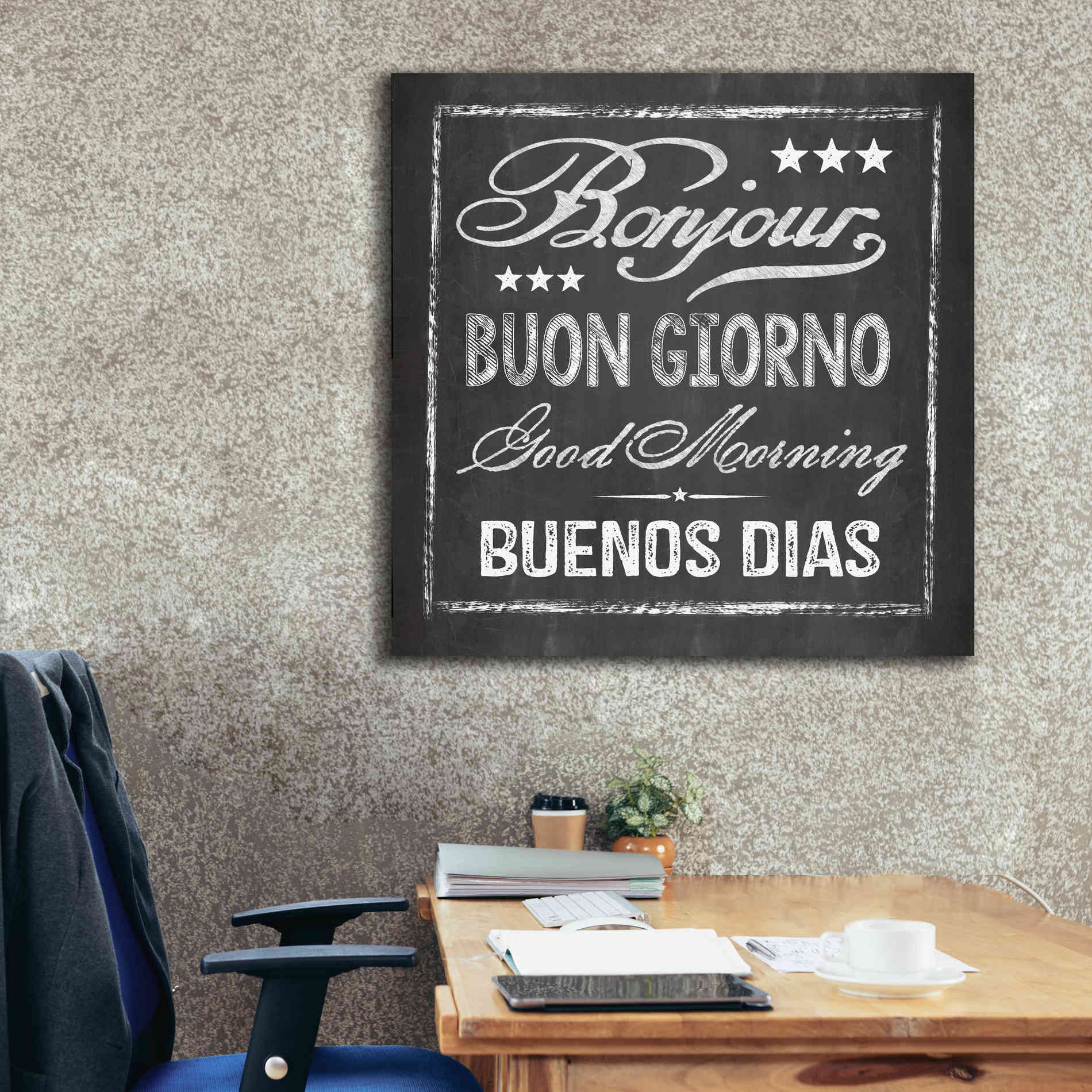 'Chalkboard Greeting' by Andrea Haase Giclee Canvas Wall Art,37 x 37