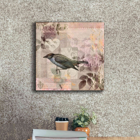 Image of 'Nostalgic Bird Collage' by Andrea Haase Giclee Canvas Wall Art,18 x 18