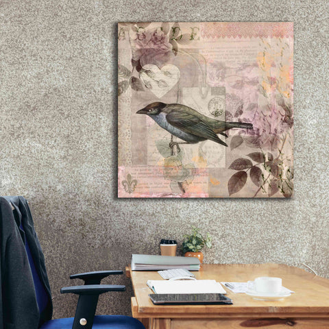 Image of 'Nostalgic Bird Collage' by Andrea Haase Giclee Canvas Wall Art,37 x 37