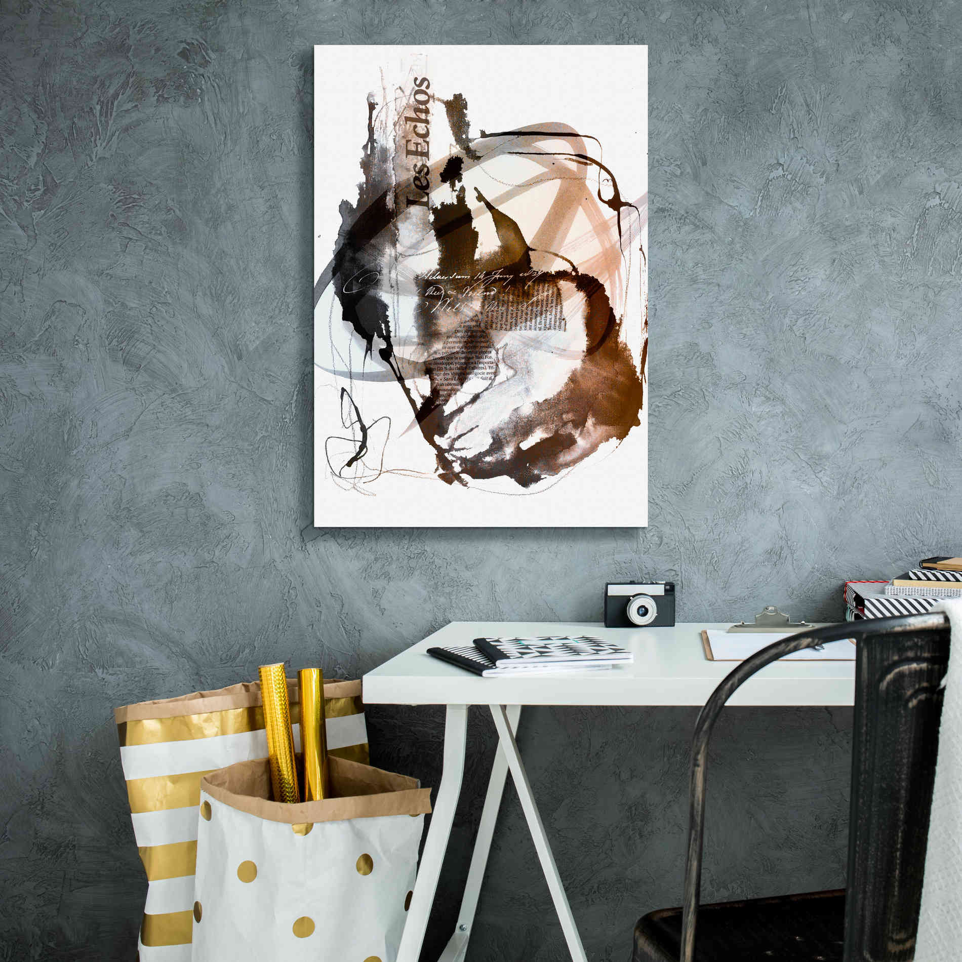 'Story Of Passion Brown' by Andrea Haase Giclee Canvas Wall Art,18 x 26