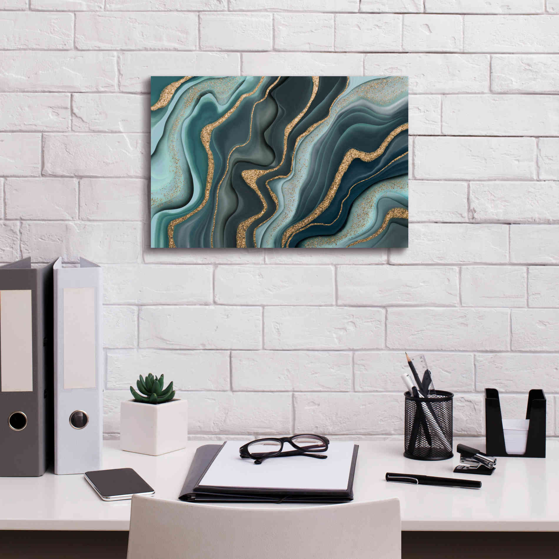 'Marbled Ink' by Andrea Haase Giclee Canvas Wall Art,18 x 12