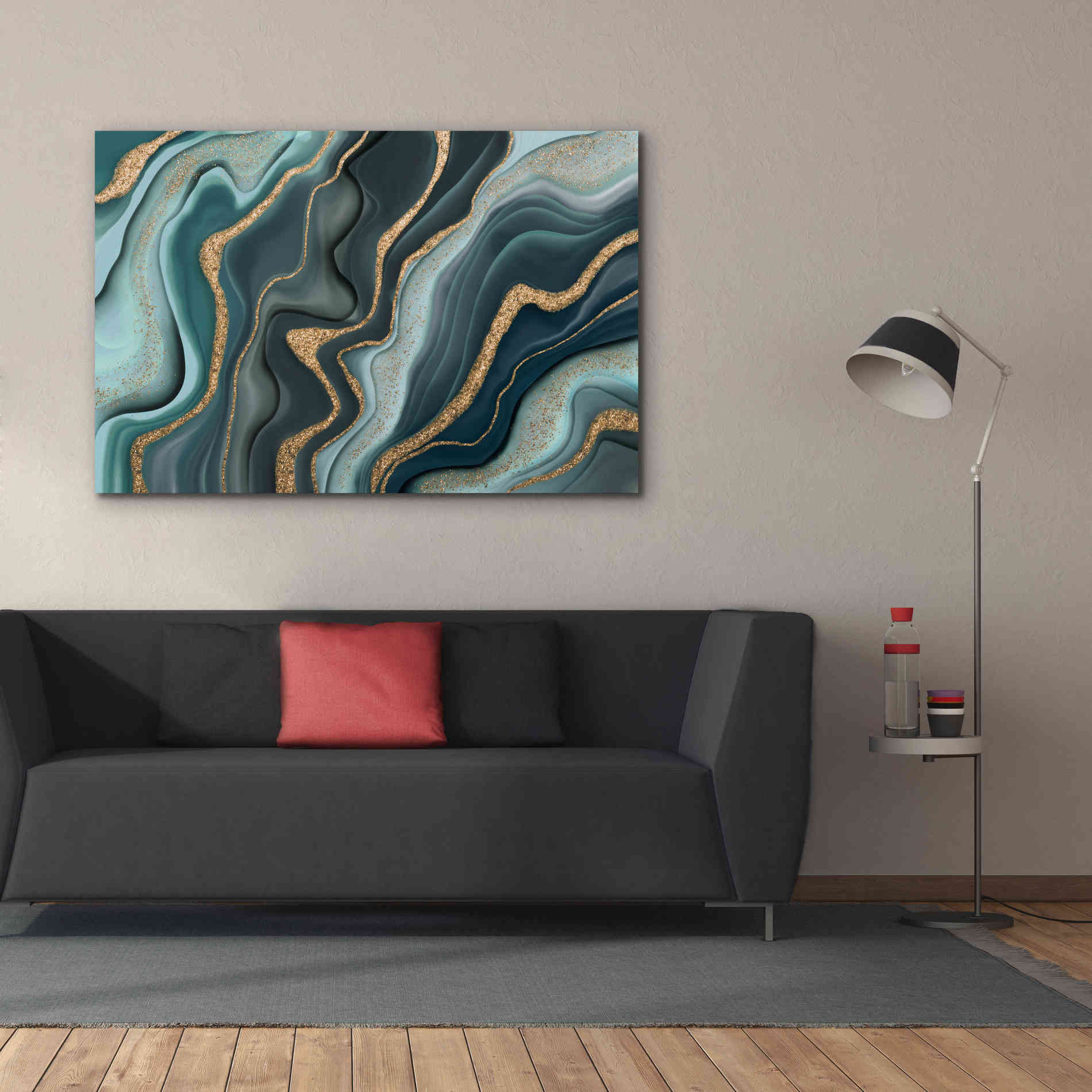 'Marbled Ink' by Andrea Haase Giclee Canvas Wall Art,60 x 40