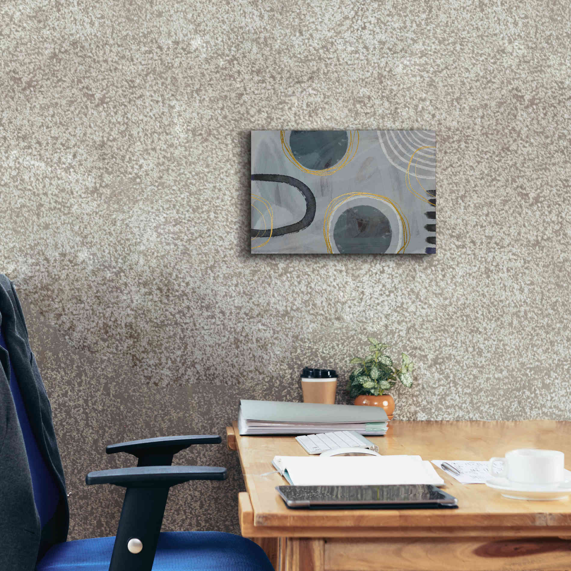 'Golden Line Intention' by Andrea Haase Giclee Canvas Wall Art,18 x 12