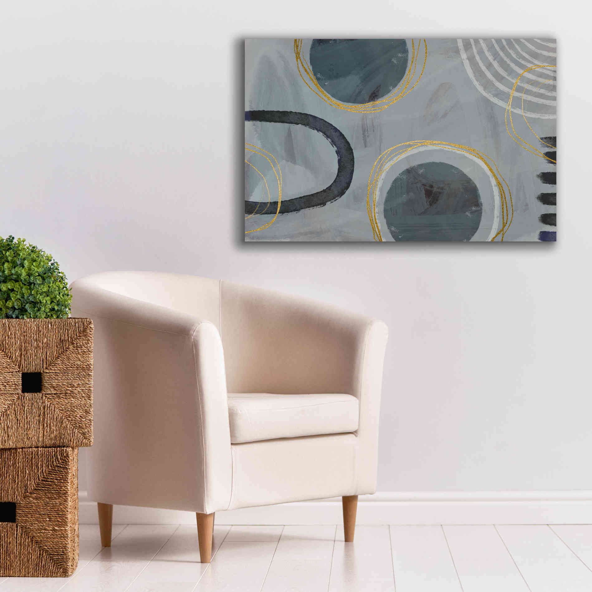 'Golden Line Intention' by Andrea Haase Giclee Canvas Wall Art,40 x 26