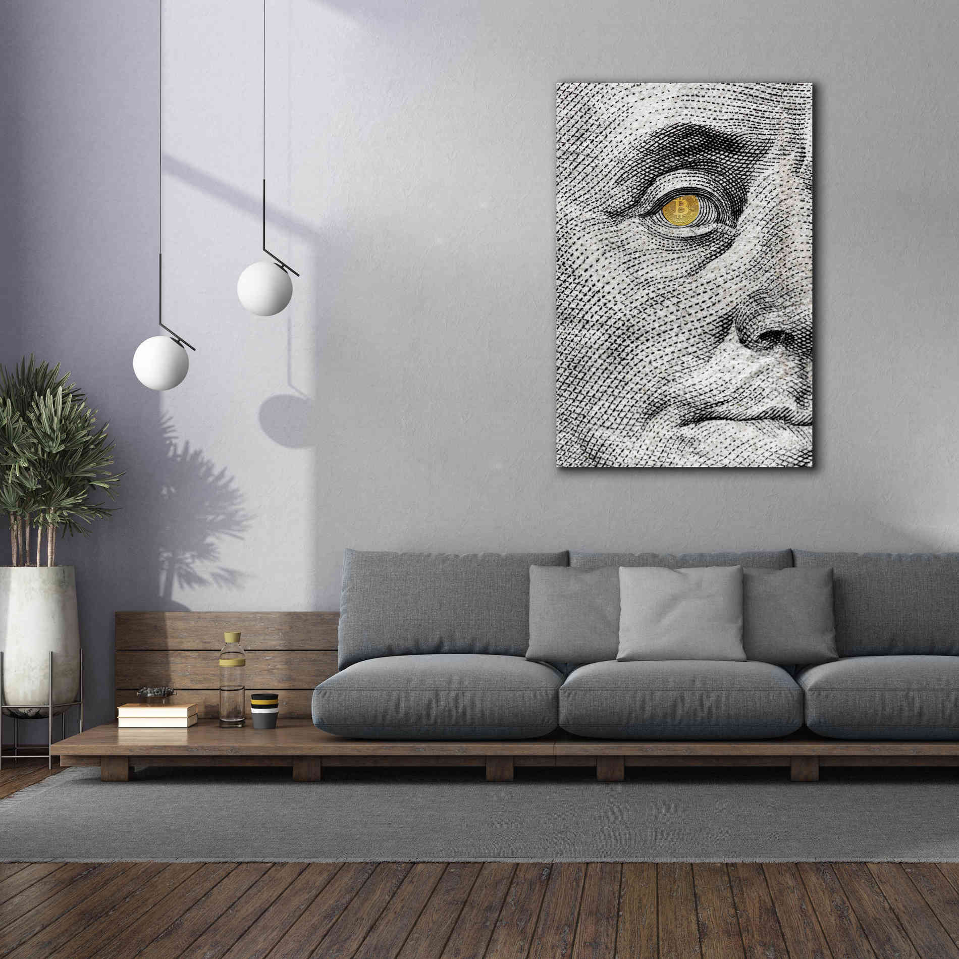 'Money Rules The World' by Andrea Haase Giclee Canvas Wall Art,40 x 60