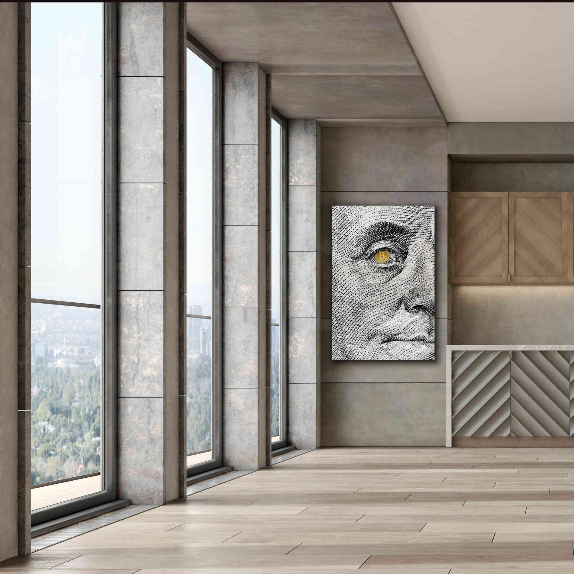 'Money Rules The World' by Andrea Haase Giclee Canvas Wall Art,40 x 60