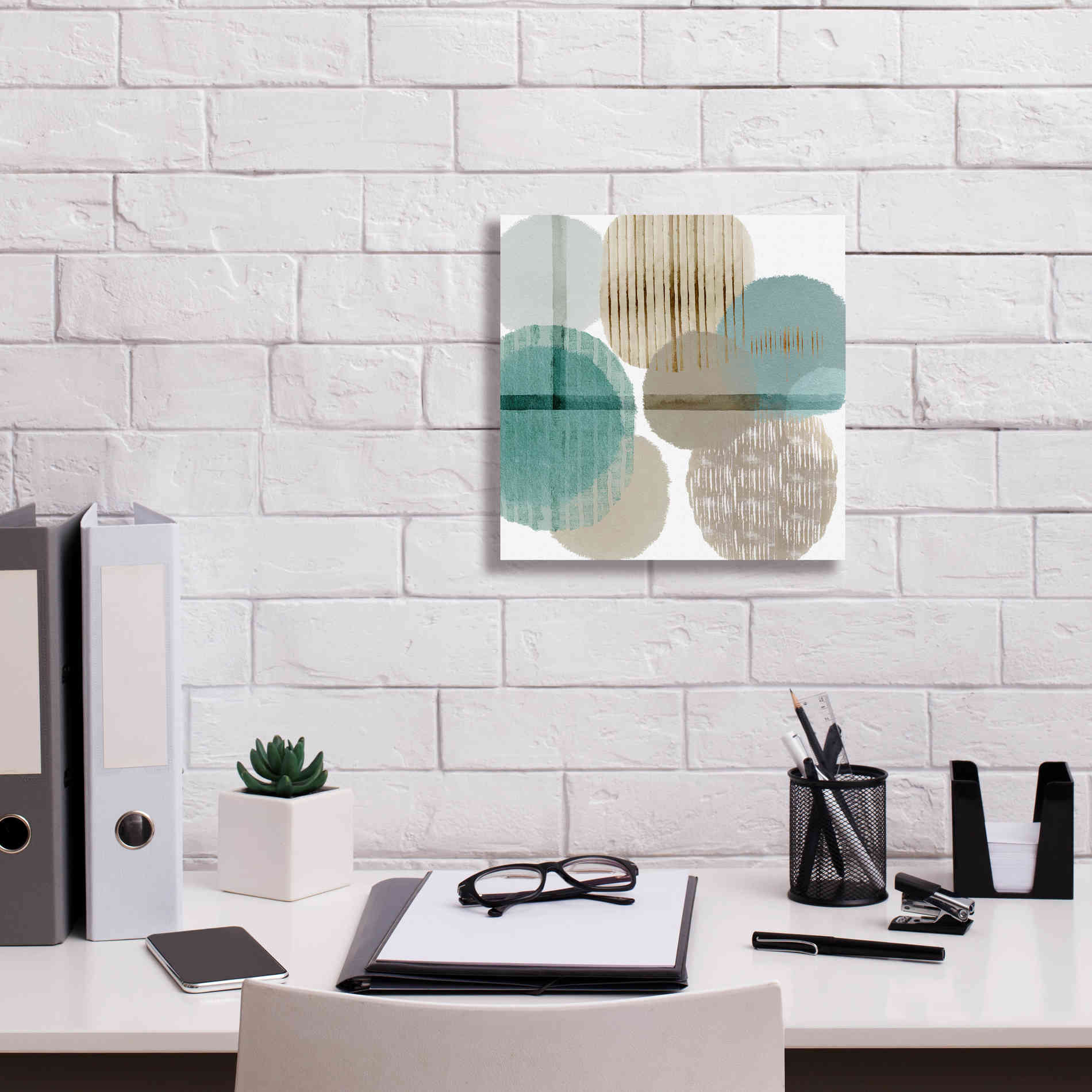 'Teal Harmony I' by Flora Kouta Giclee Canvas Wall Art,12 x 12