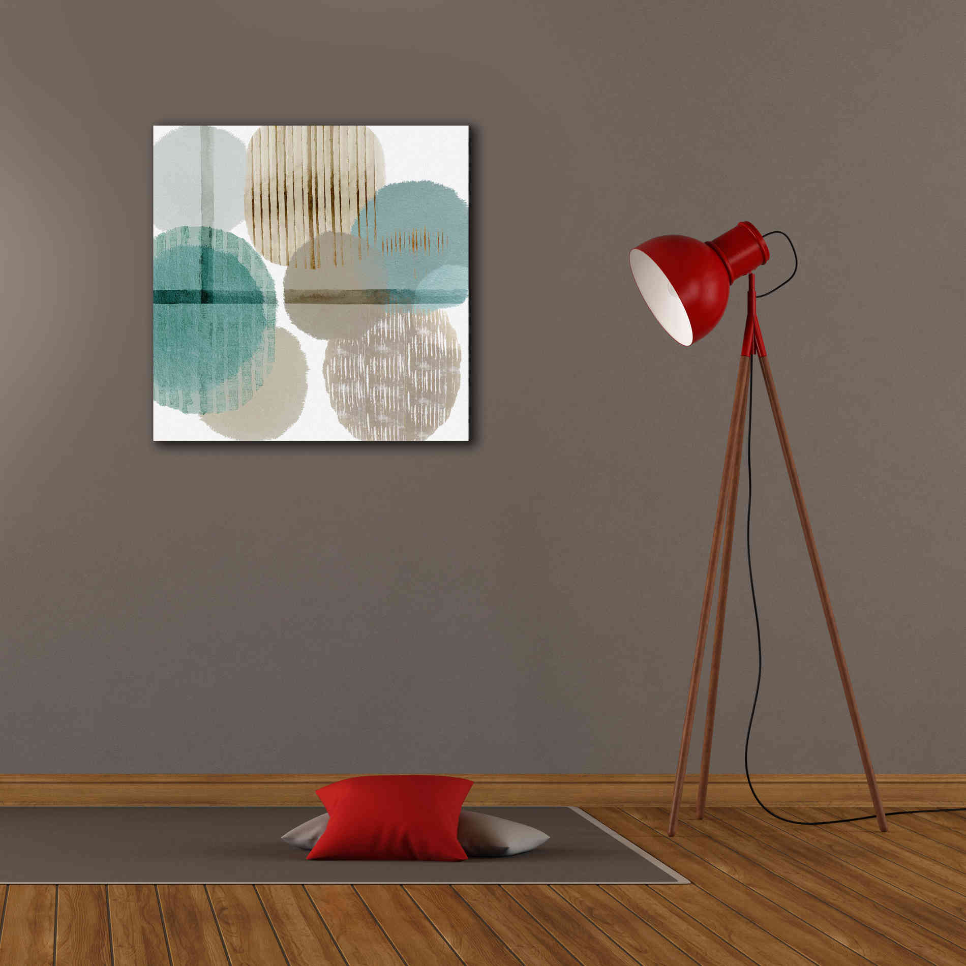 'Teal Harmony I' by Flora Kouta Giclee Canvas Wall Art,26 x 26