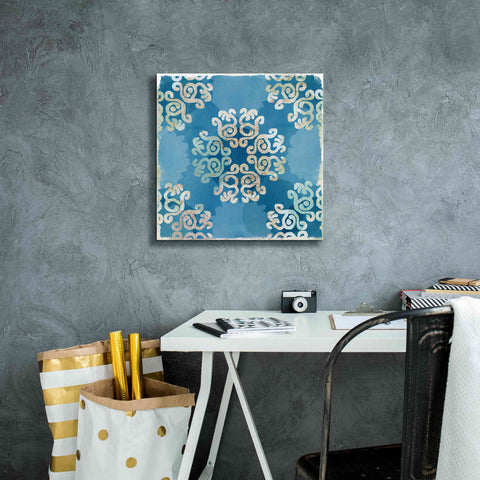 Image of 'Royal Blue Tile I' by Flora Kouta Giclee Canvas Wall Art,18 x 18